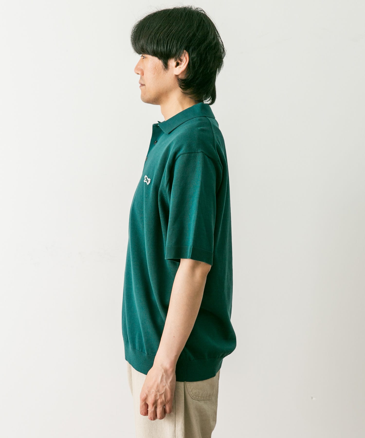 別注』PENNEYS×DOORS THE FOX ハイゲージ ニットポロ(M GREEN