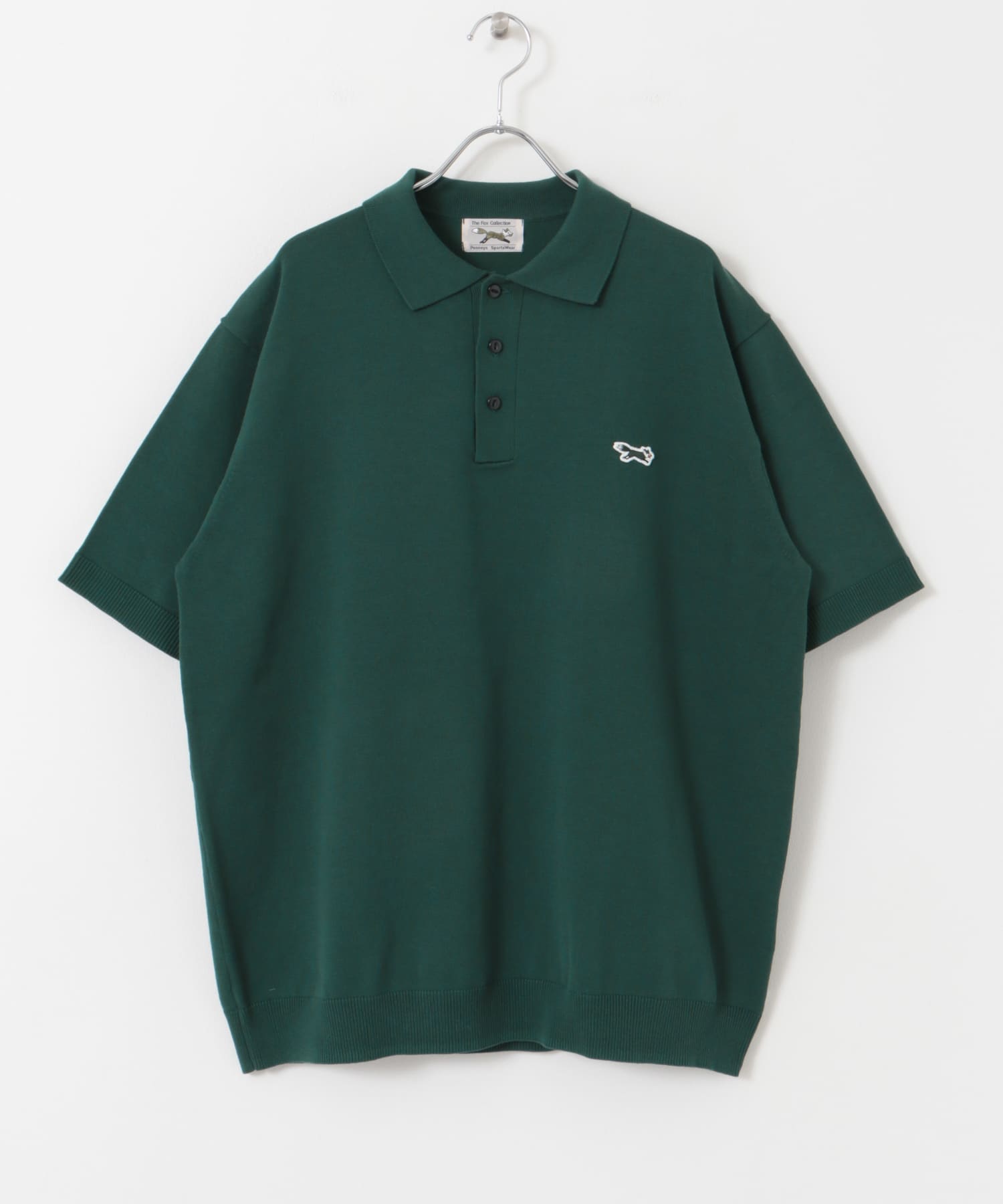 別注』PENNEYS×DOORS THE FOX ハイゲージ ニットポロ(M GREEN