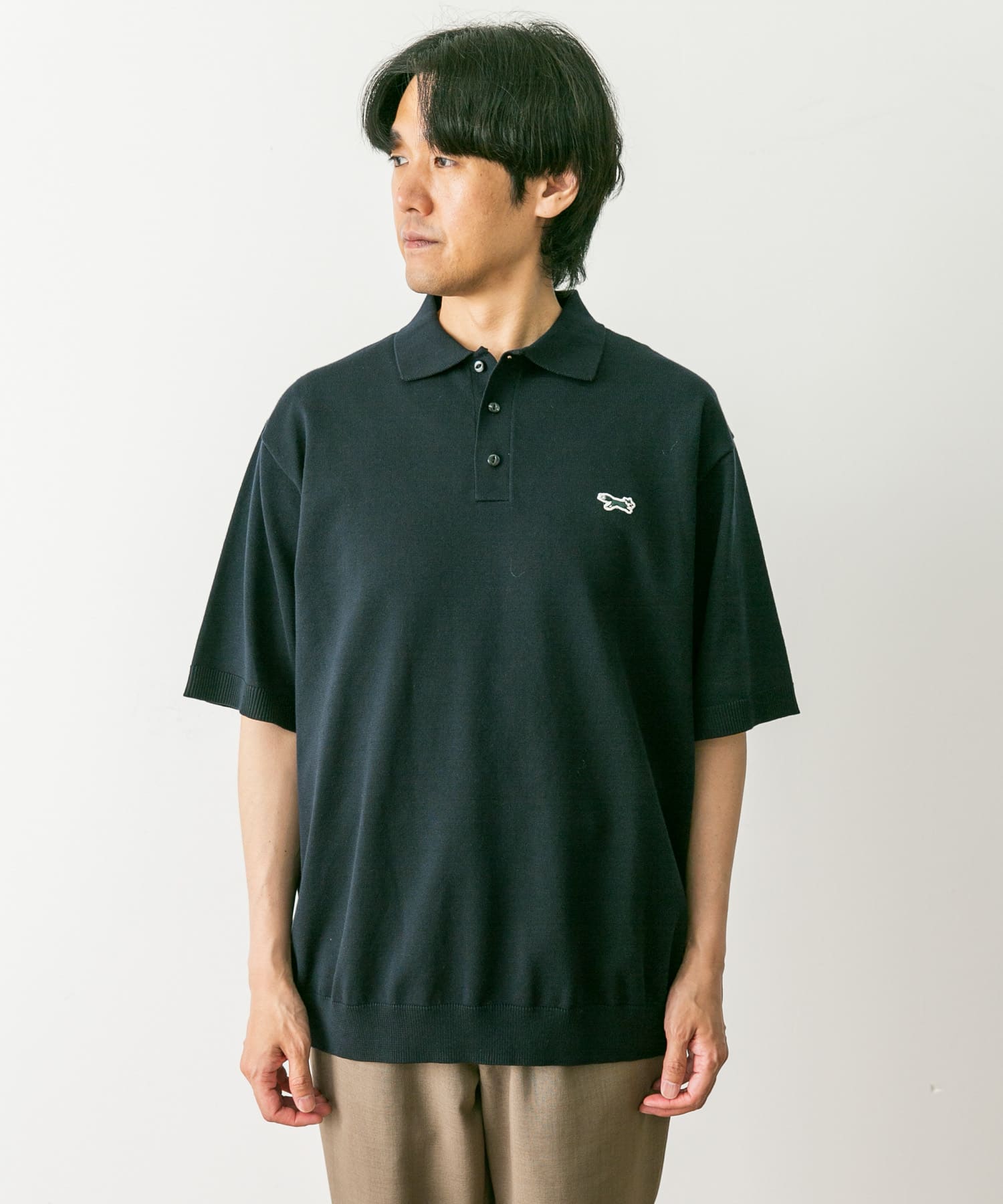 別注』PENNEYS×DOORS THE FOX ハイゲージ ニットポロ(M GREEN