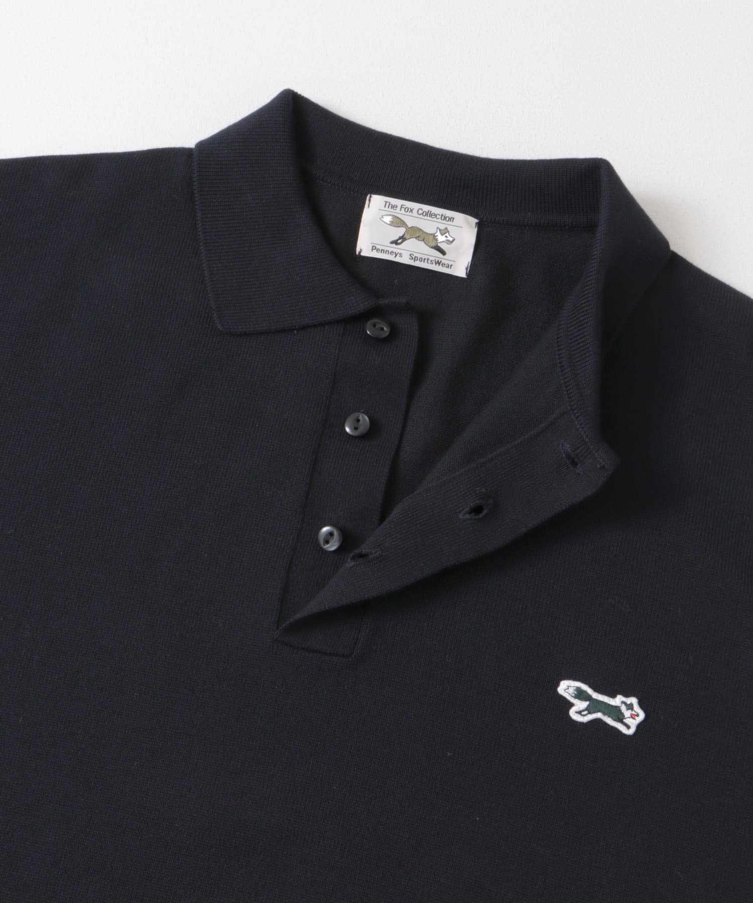 『別注』PENNEYS×DOORS　THE FOX ハイゲージ ニットポロ NAVY M