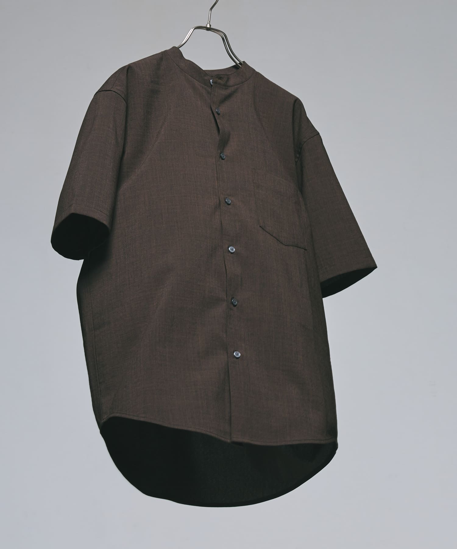 『一部WEB限定』『UR TECH DRYLUXE』バンドカラーシャツ BROWN M