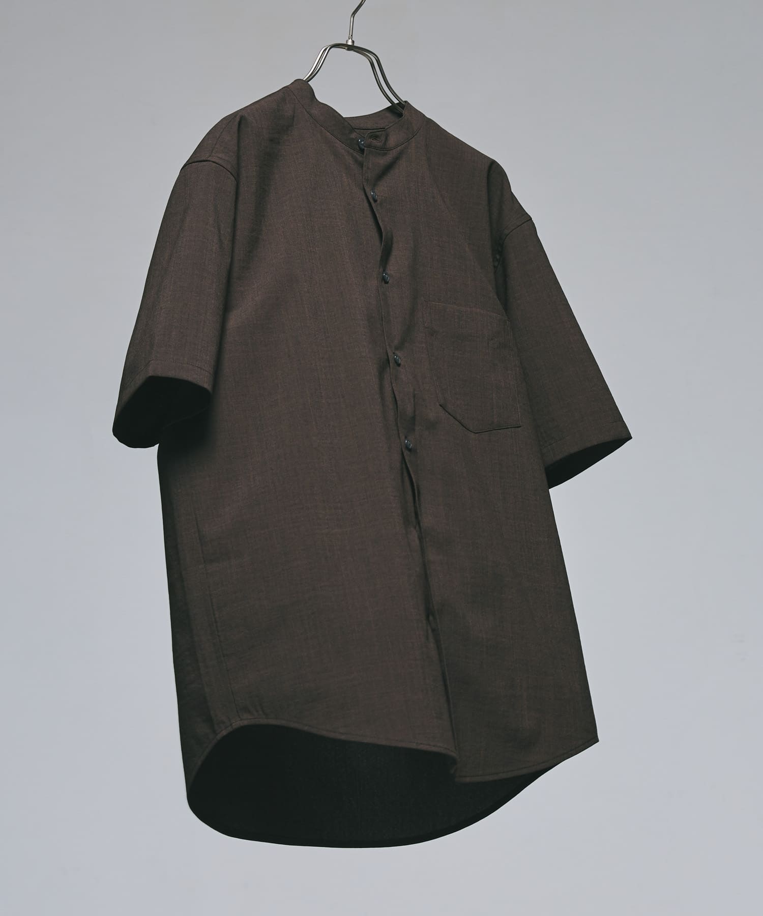 『一部WEB限定』『UR TECH DRYLUXE』バンドカラーシャツ BROWN M