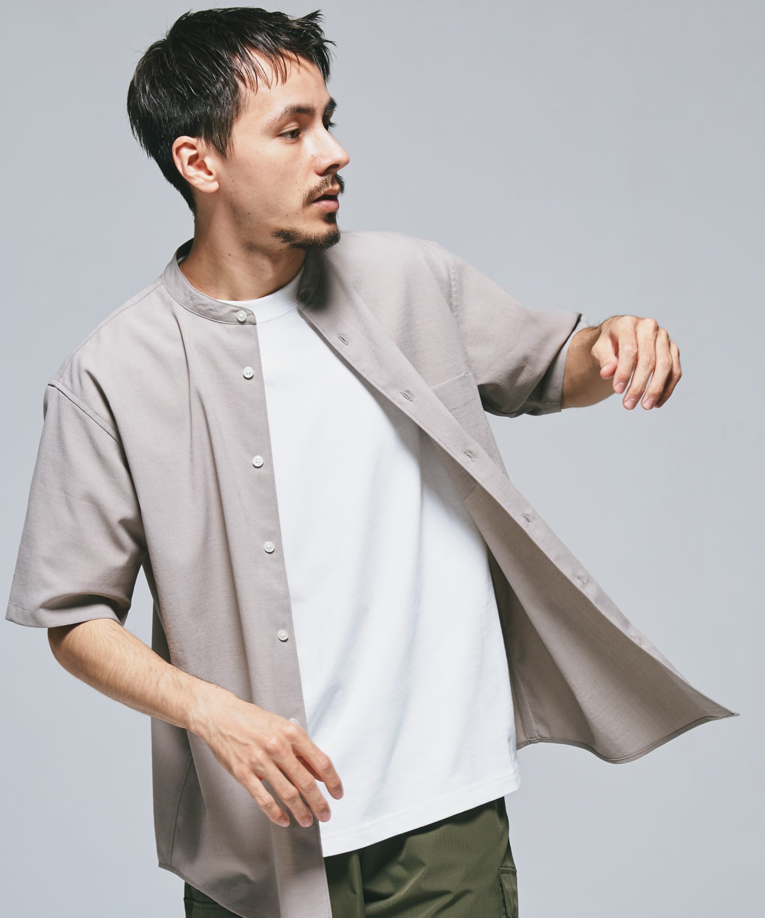 『一部WEB限定』『UR TECH DRYLUXE』バンドカラーシャツ