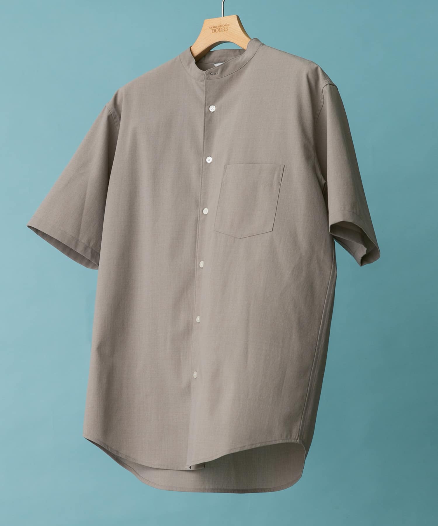 『一部WEB限定』『UR TECH DRYLUXE』バンドカラーシャツ GREIGE S