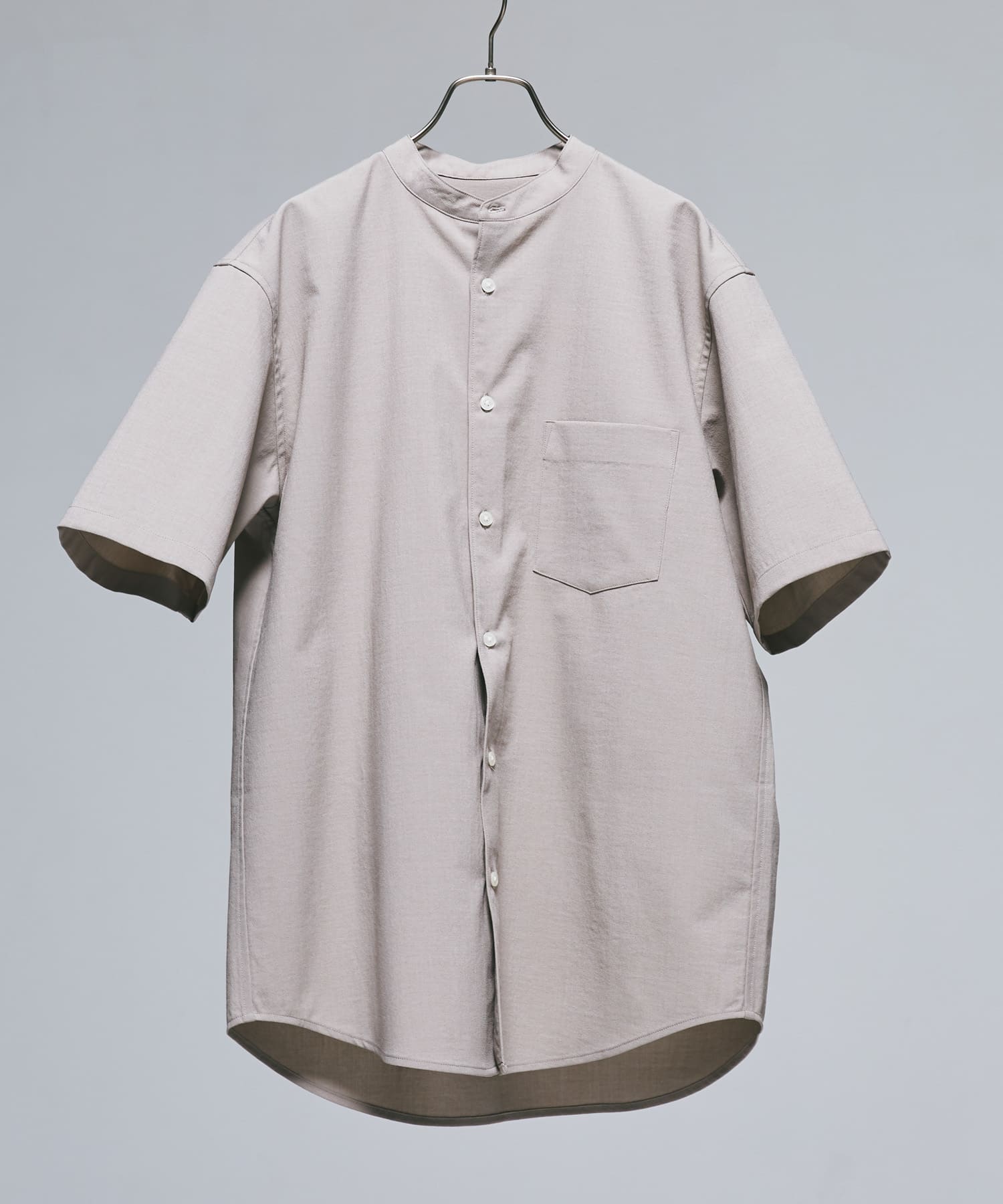 『一部WEB限定』『UR TECH DRYLUXE』バンドカラーシャツ GREIGE L