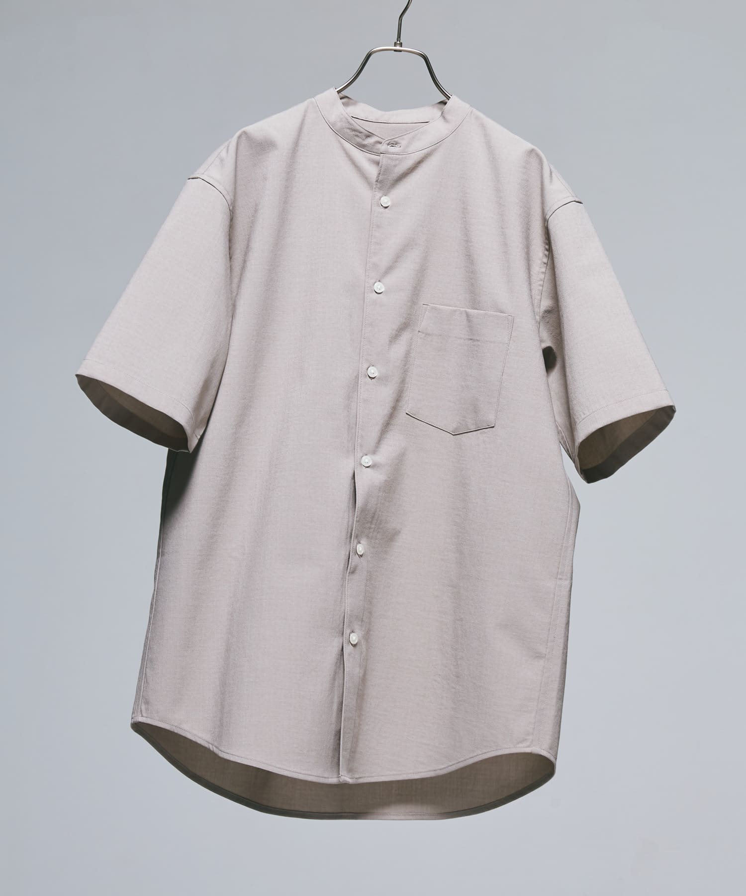『一部WEB限定』『UR TECH DRYLUXE』バンドカラーシャツ GREIGE L