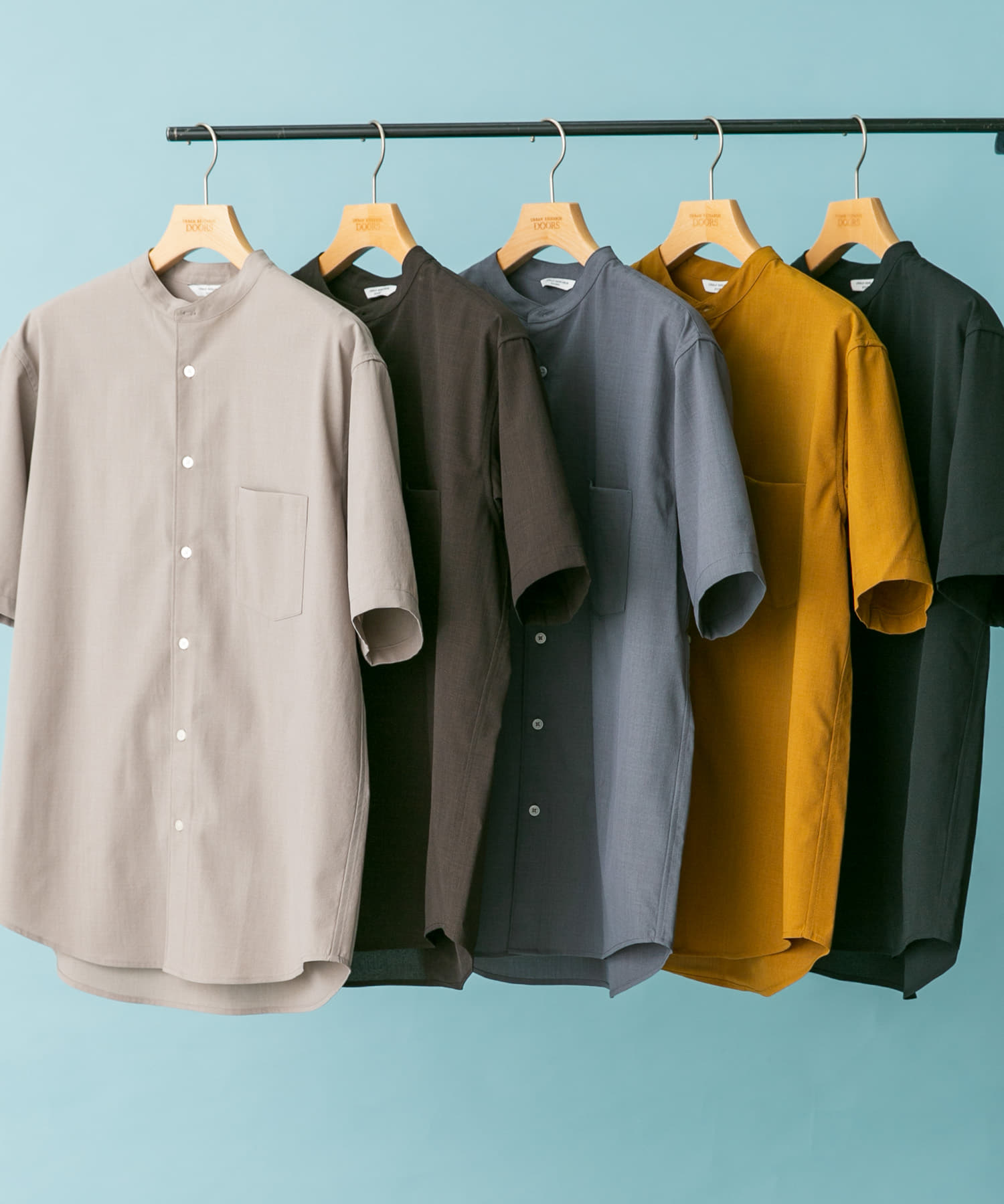 『一部WEB限定』『UR TECH DRYLUXE』バンドカラーシャツ GREIGE XL