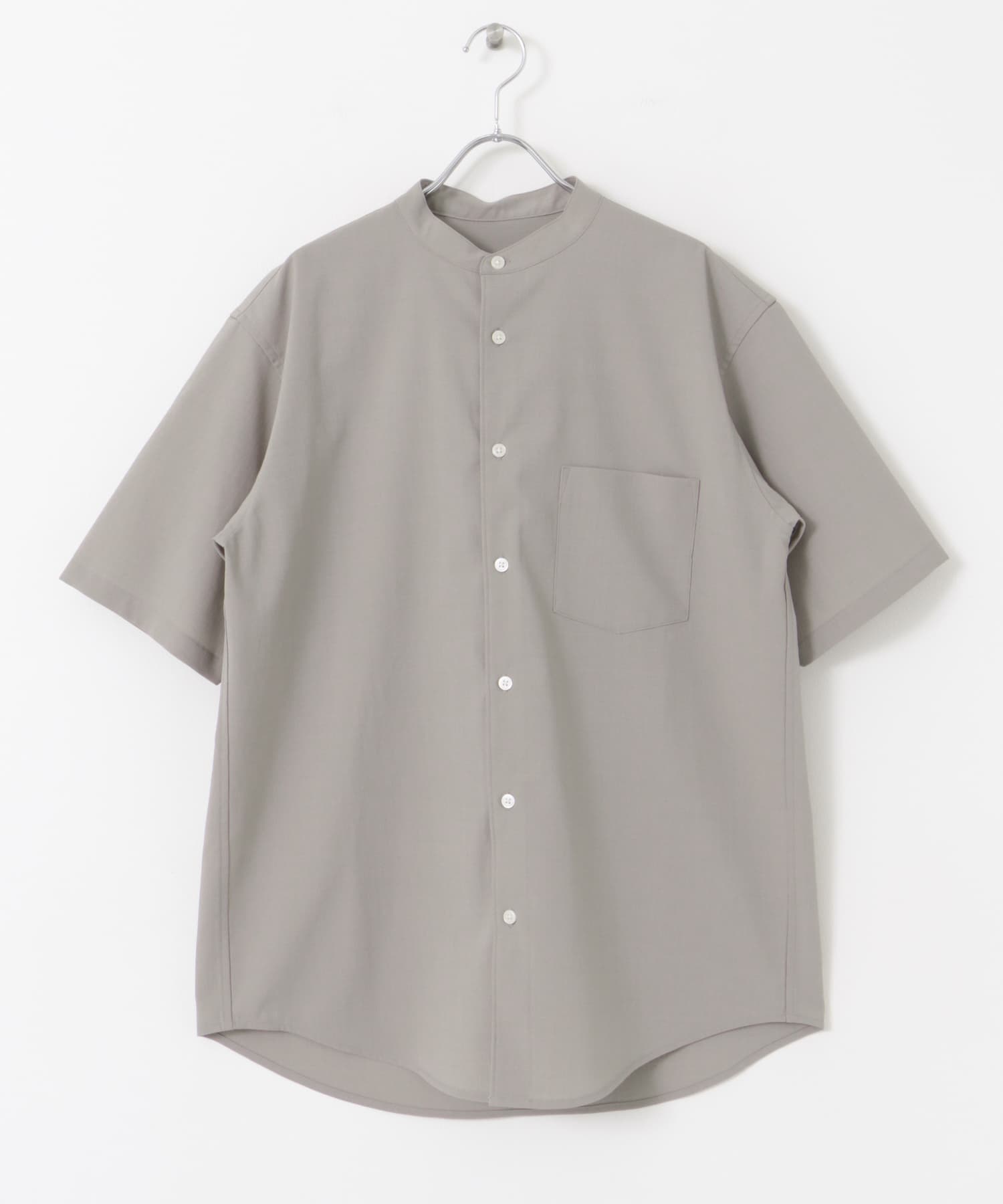 『一部WEB限定』『UR TECH DRYLUXE』バンドカラーシャツ GREIGE S