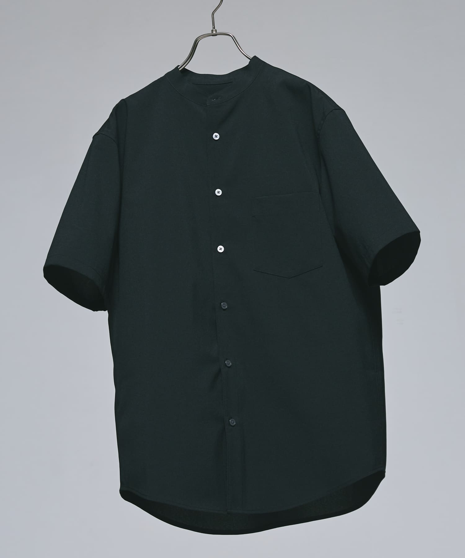 『一部WEB限定』『UR TECH DRYLUXE』バンドカラーシャツ BLACK L