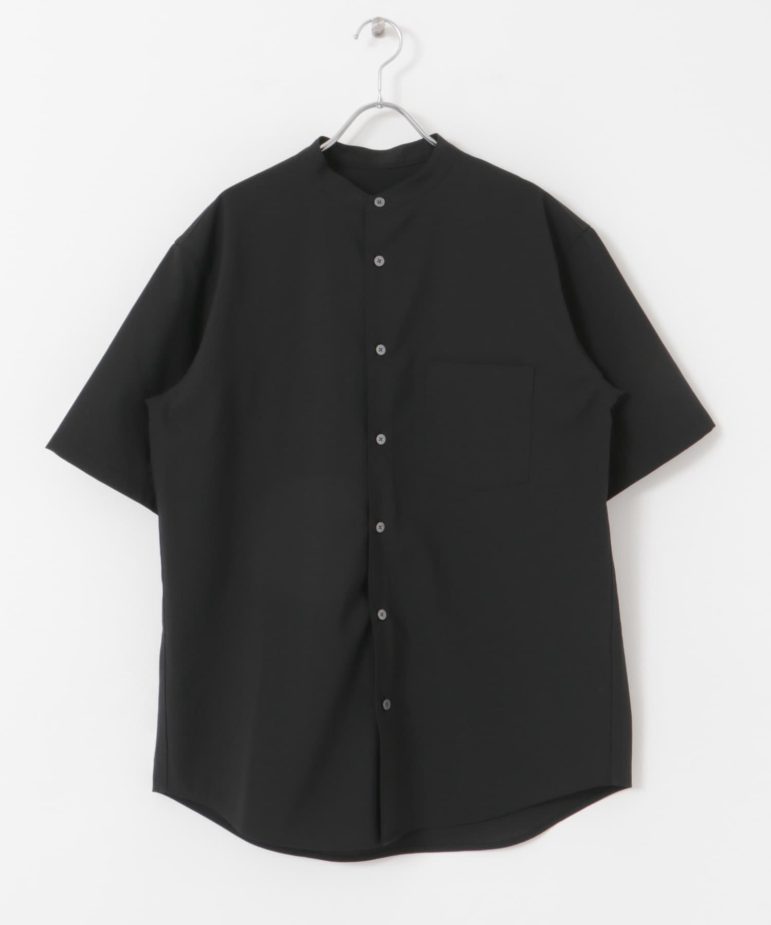 『一部WEB限定』『UR TECH DRYLUXE』バンドカラーシャツ BLACK S