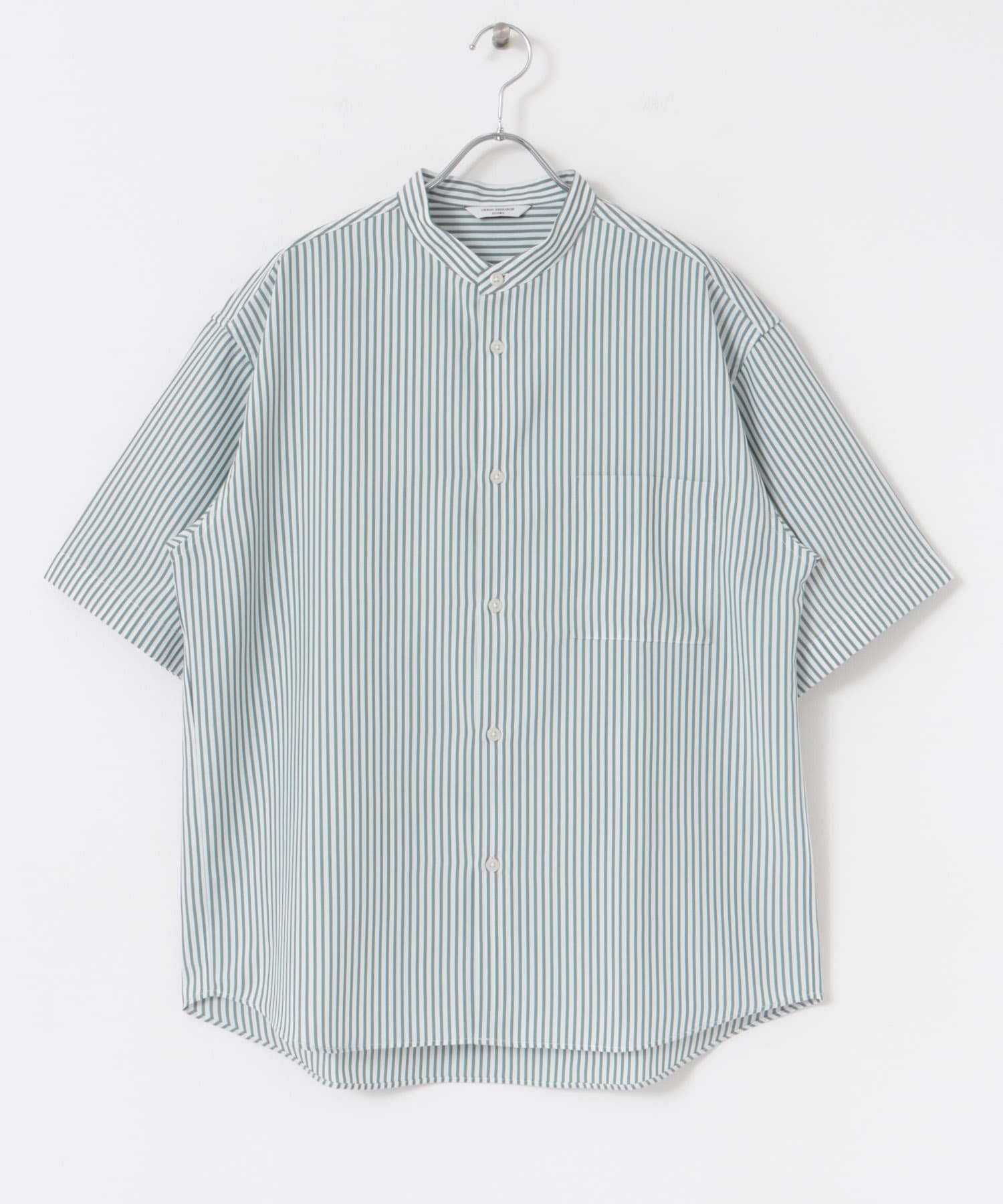 『XLサイズ/WEB限定』『吸水速乾』セオアルファバンドカラーショートスリーブ シャツ STRIPE M