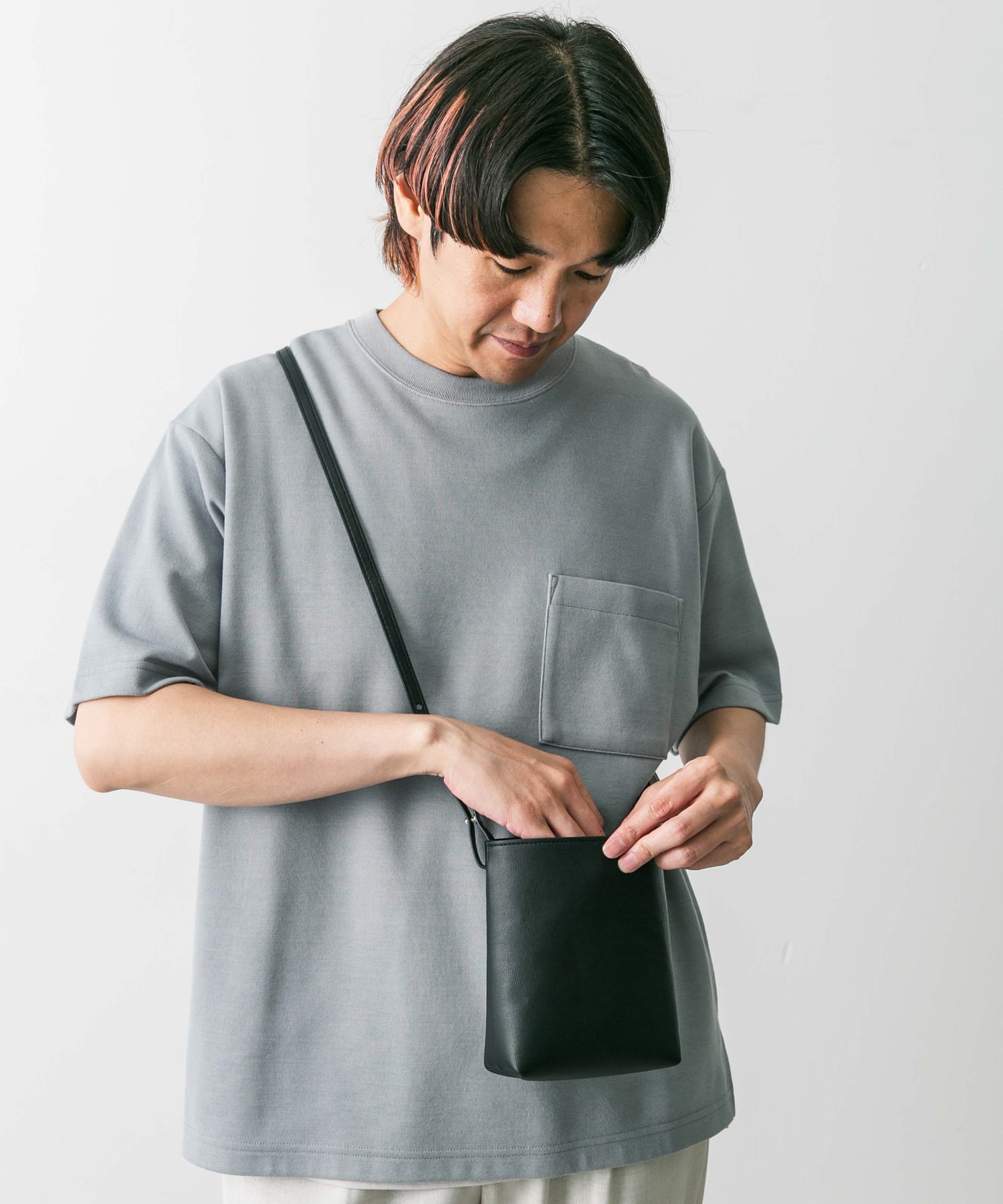 コンパクトショルダーバッグ BLACK -