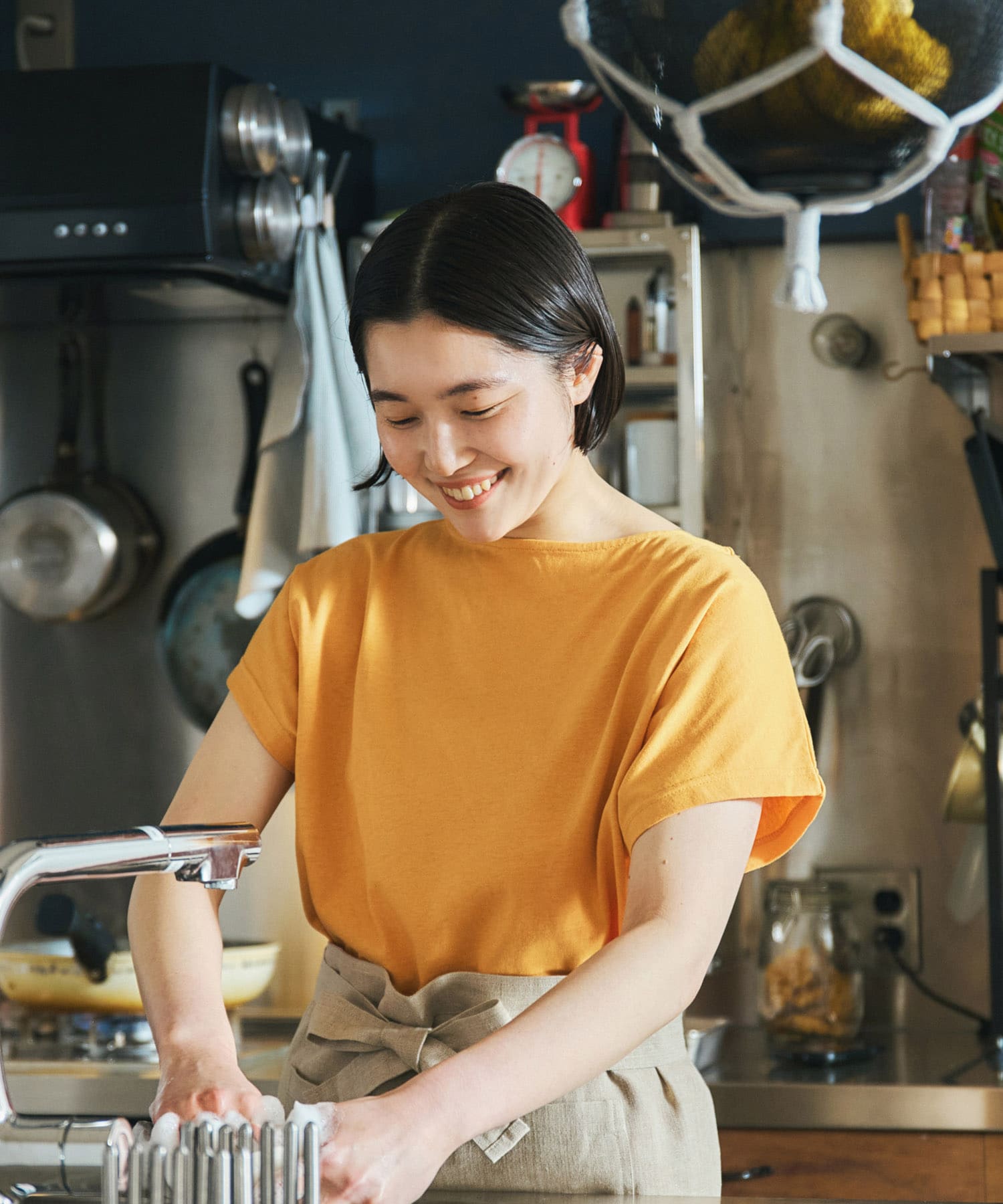 add fabrics オーバーフレンチTシャツ ORANGE M