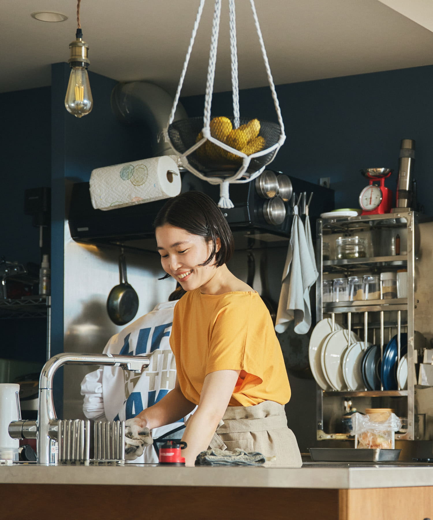 add fabrics オーバーフレンチTシャツ ORANGE M