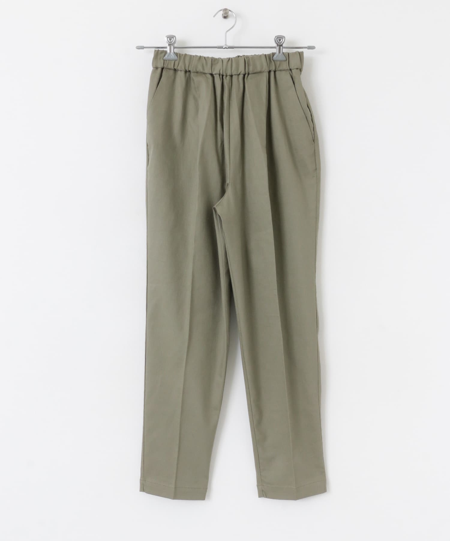 リネン混テーパードイージーパンツ KHAKI S