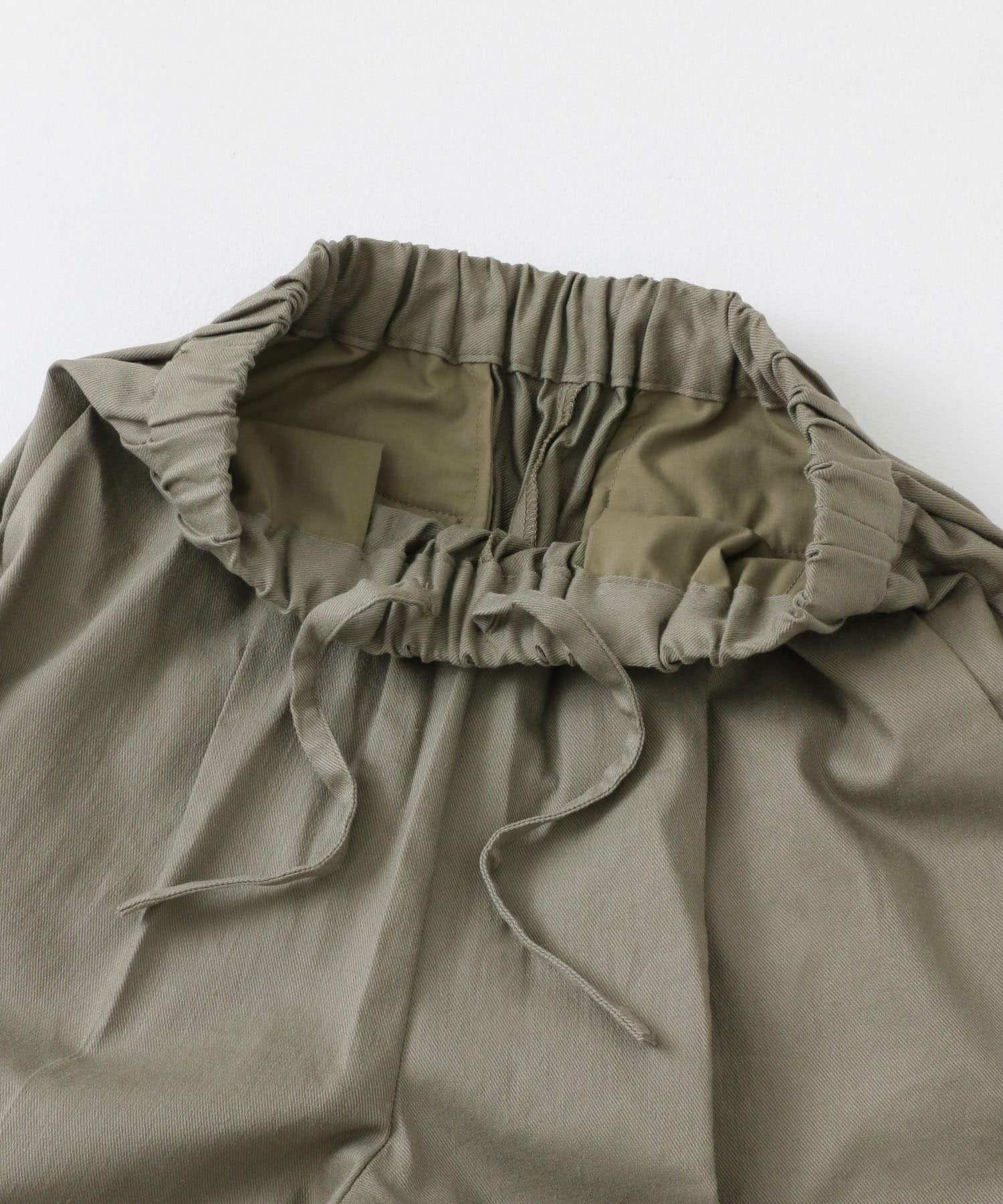 リネン混テーパードイージーパンツ KHAKI S
