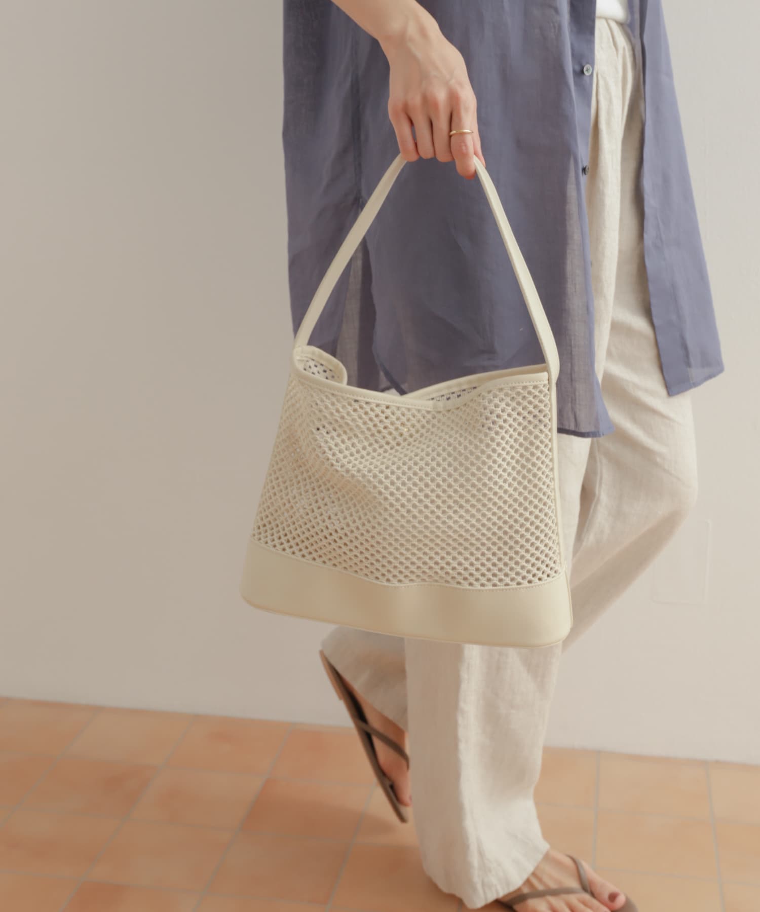メッシュワンショルダーバッグ IVORY -