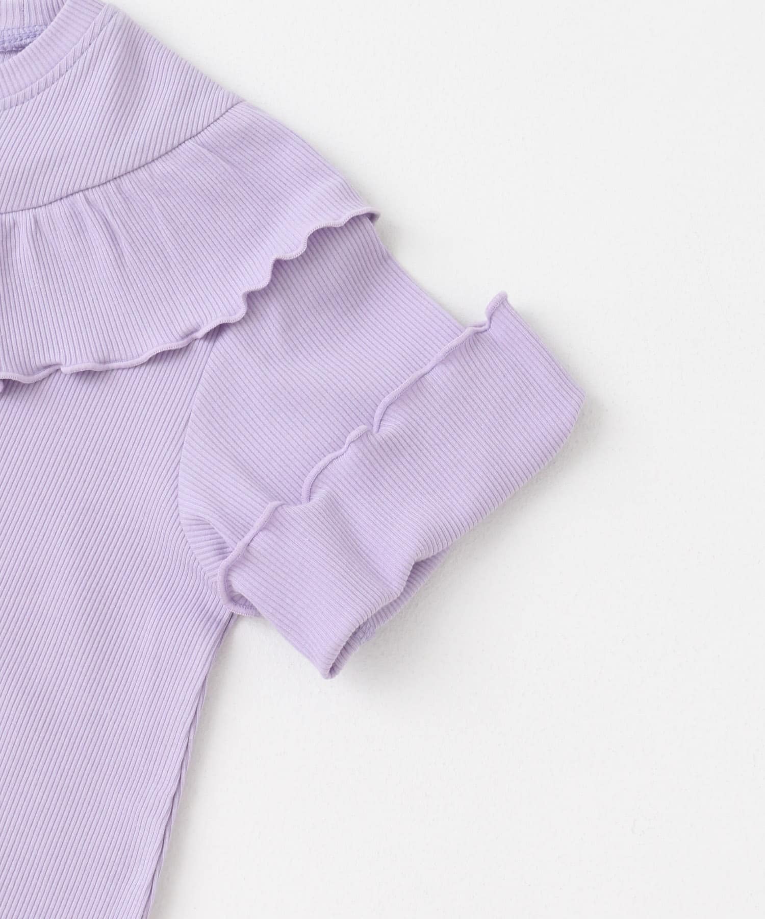 メローフリルリブTシャツ(KIDS) PURPLE 105