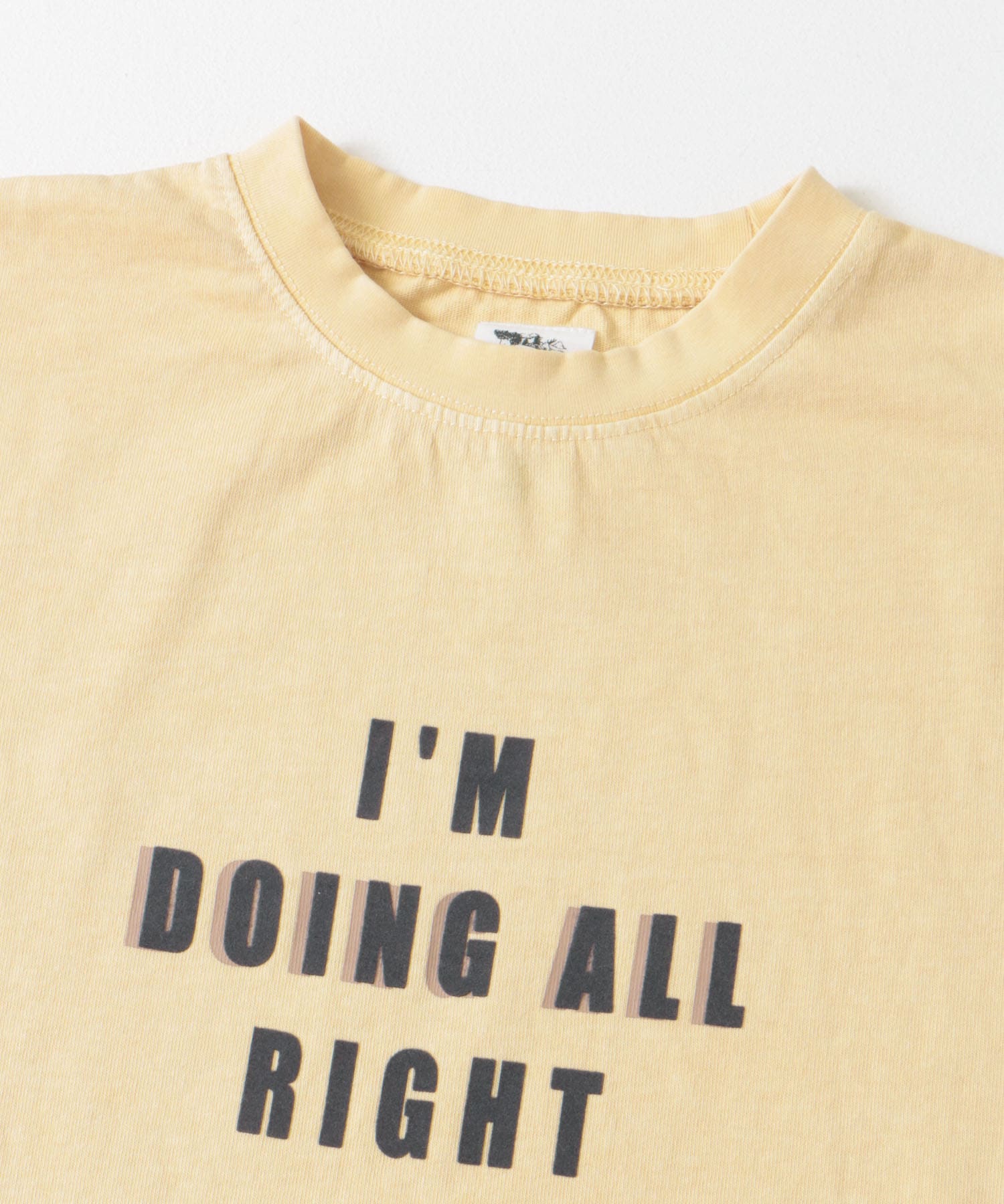 製品染めフロッキープリントロゴTシャツ(KIDS) BEIGE 105