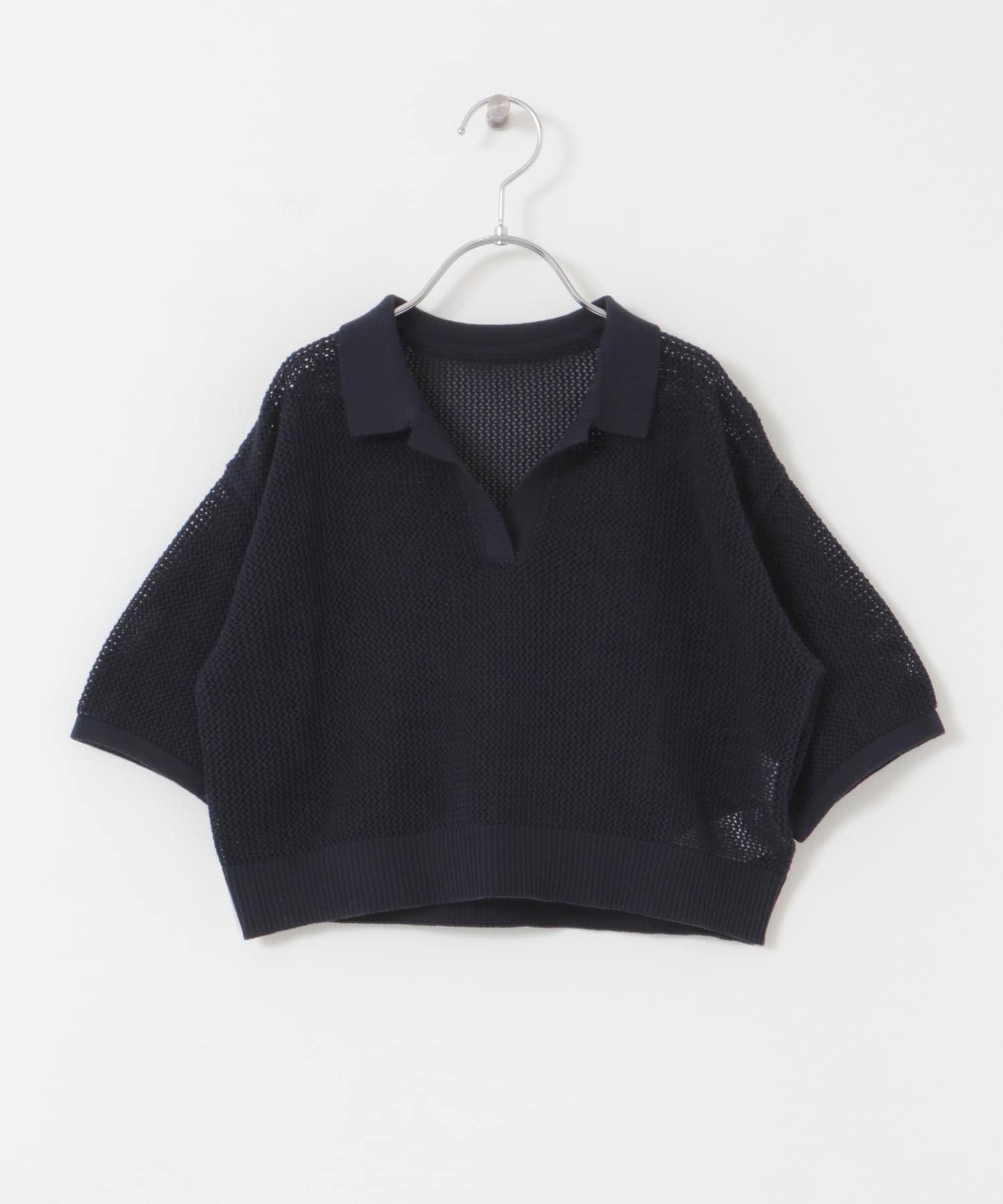 クロップドメッシュシャツ(KIDS) D/NAVY 120