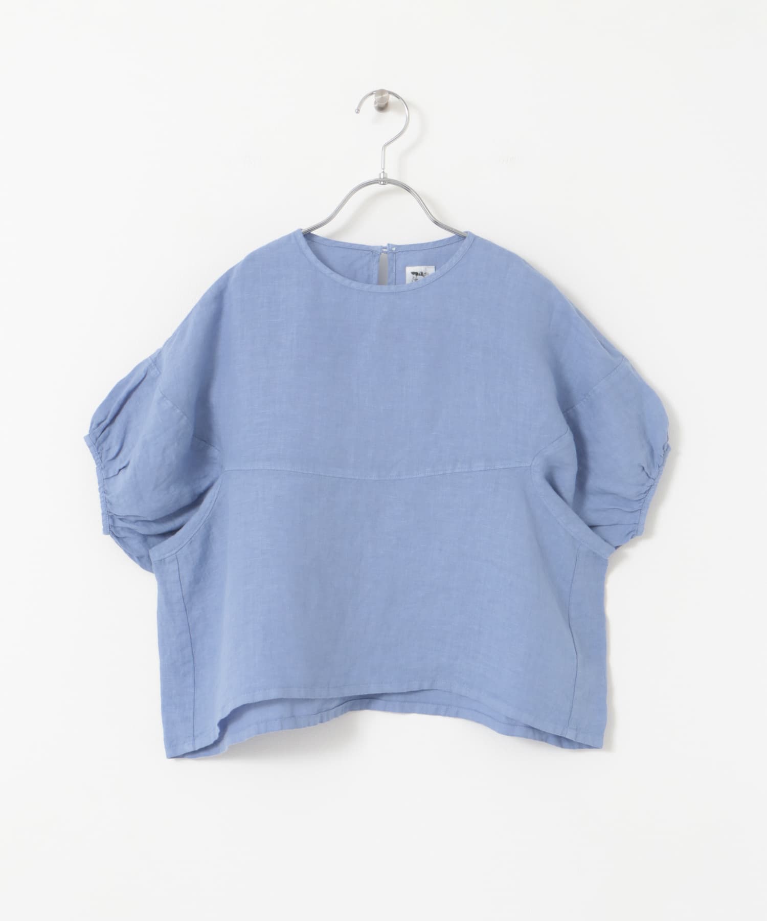『親子リンク』リネンバルーンスリーブブラウス(KIDS) BLUE 105