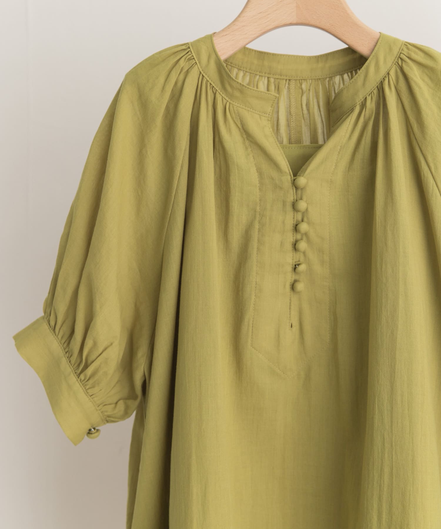 『親子リンク』コットンボイルカフタンワンピース(KIDS) Y.KHAKI 135