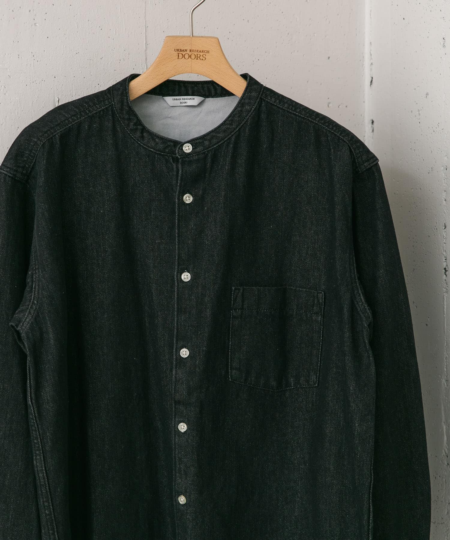 デニムバンドカラーシャツ BLACK M