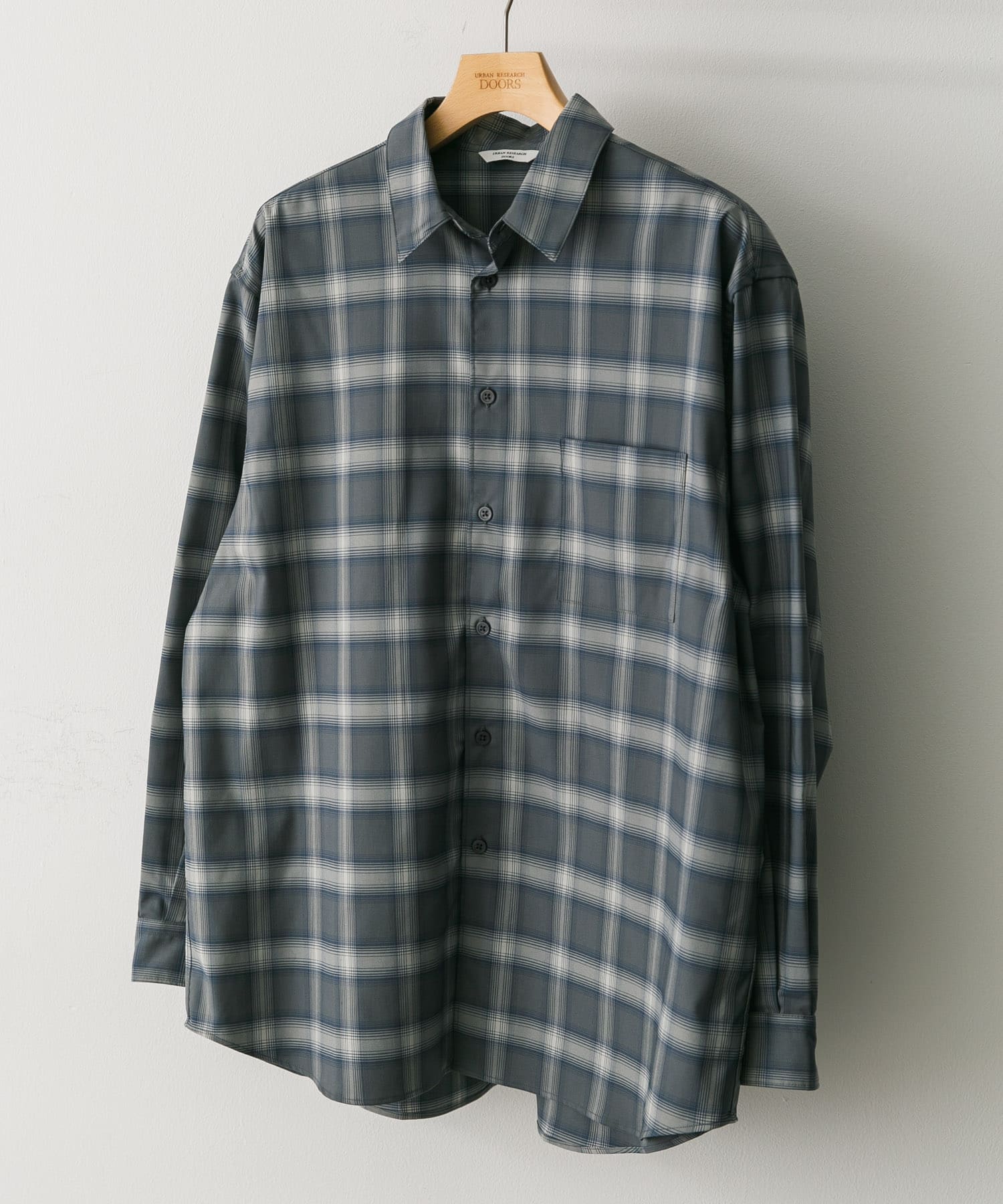 『吸水速乾』セオアルファオンブレチェックシャツ GRAY M