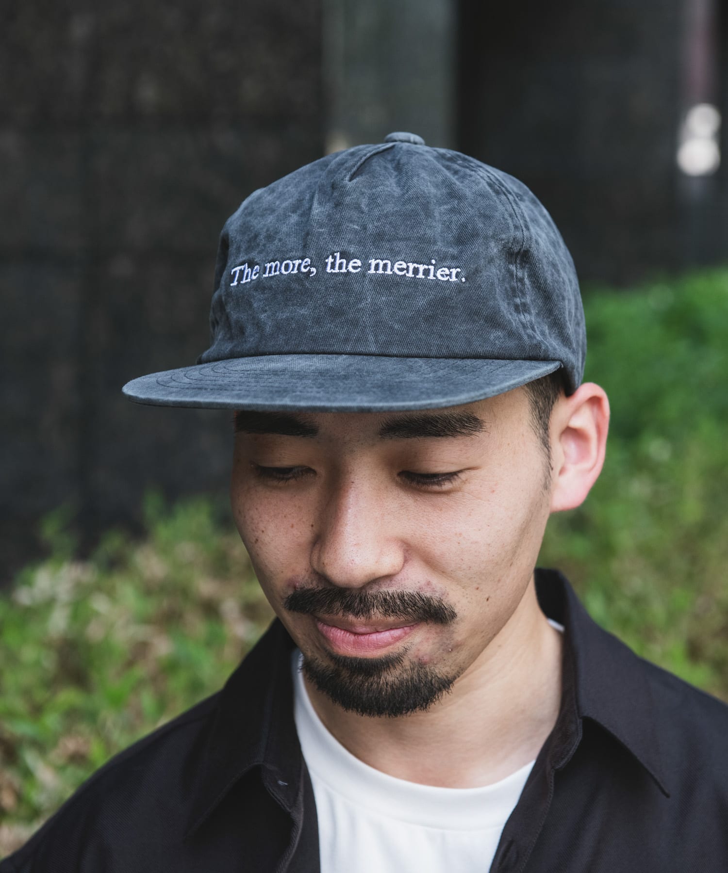 ピグメント刺繍キャップ BLACK -