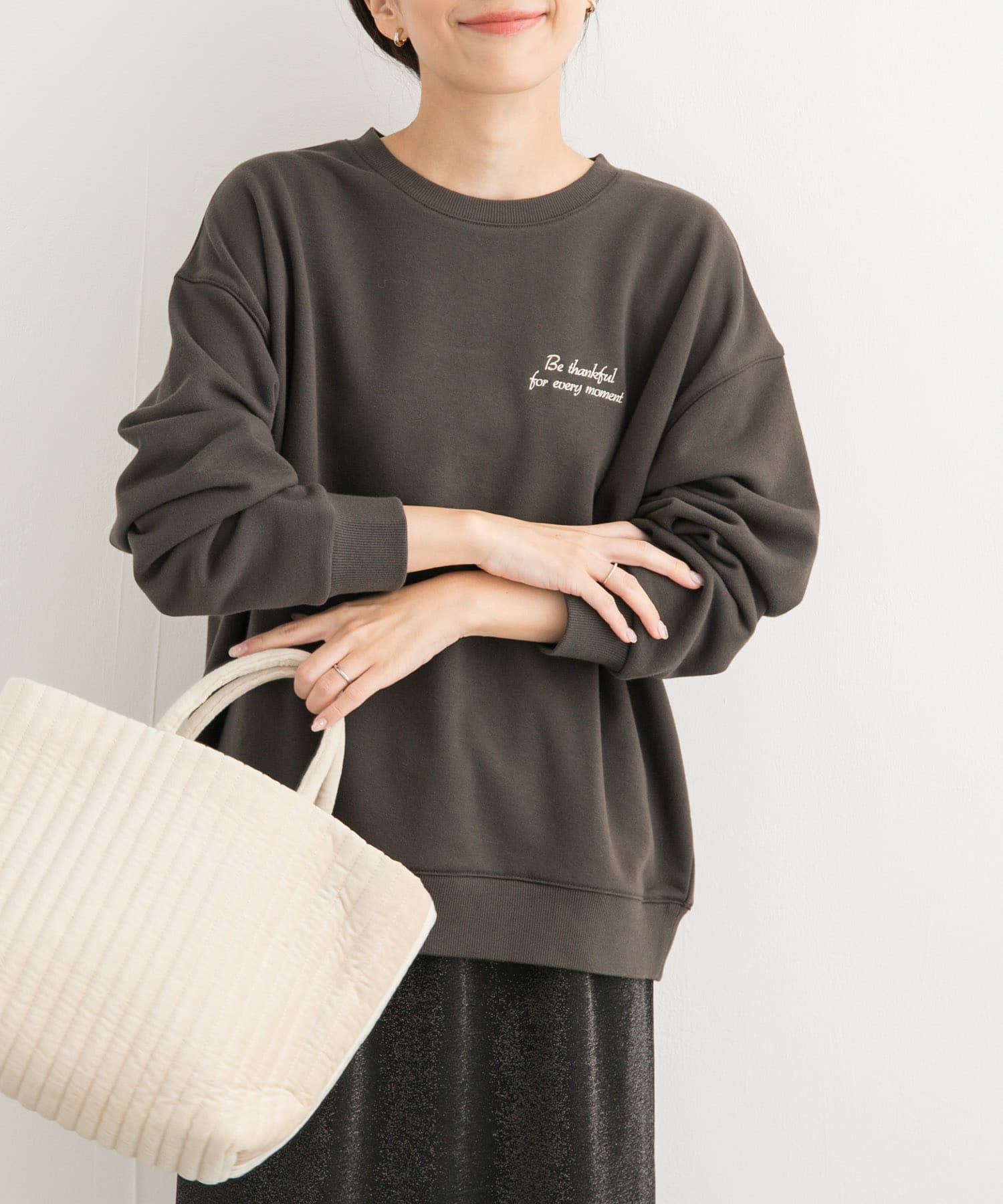 ワンポイント刺繍スウェット