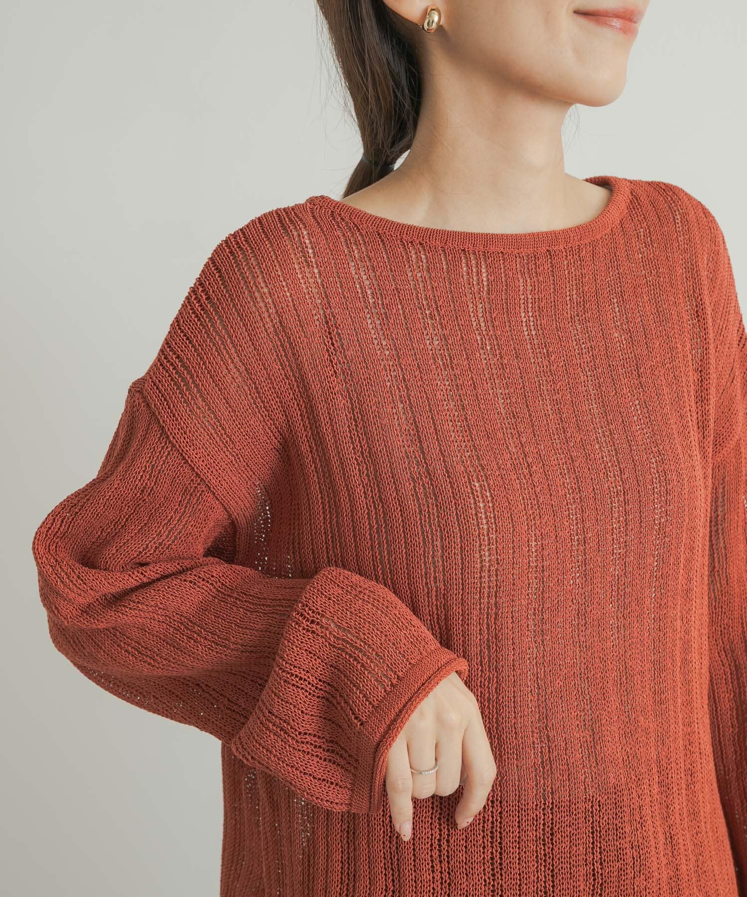 ウォッシャブル透かし編みニット(M ORANGE): トップス｜URBAN RESEARCH