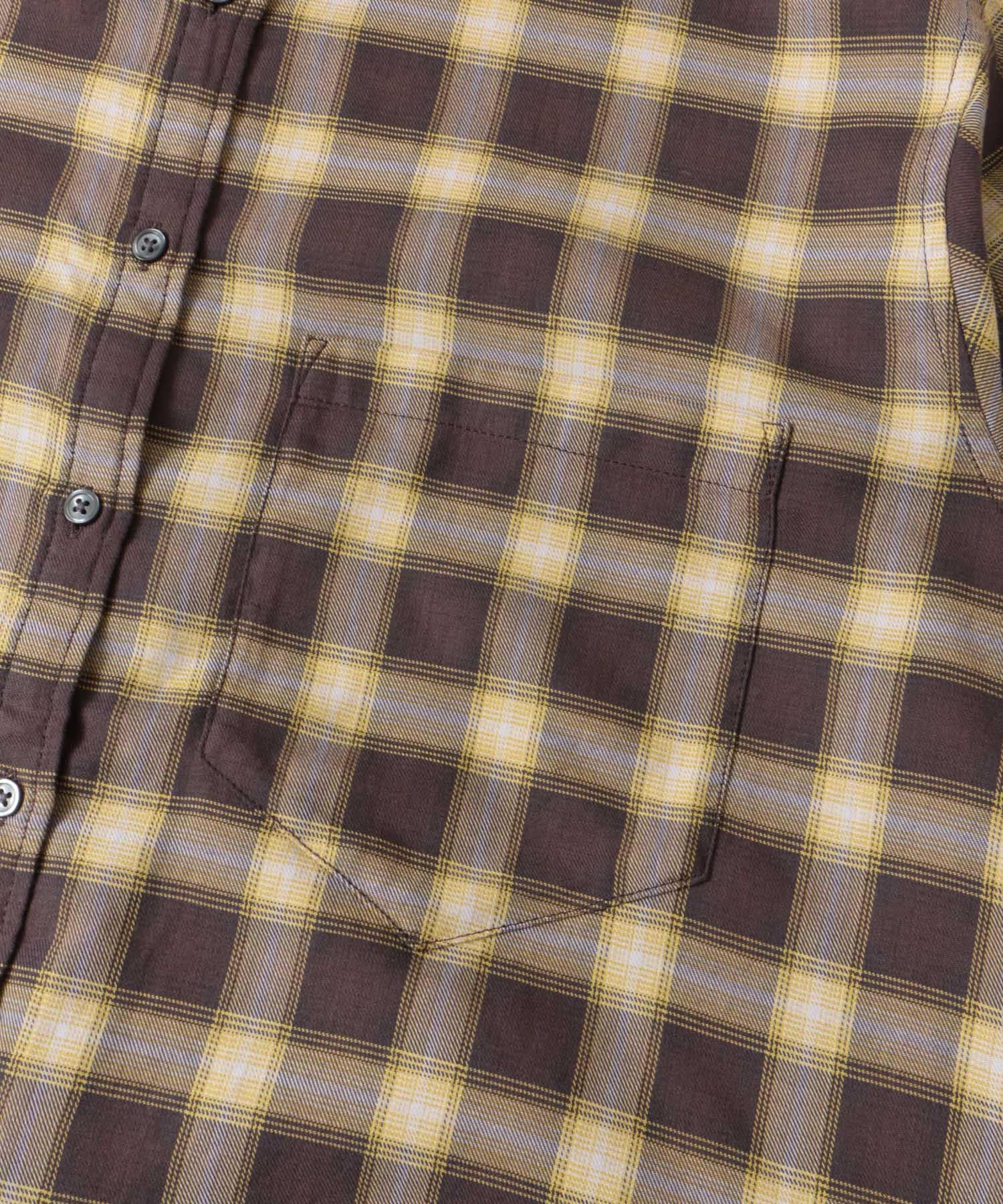 バックタックチェックシャツ BRN×YEL M