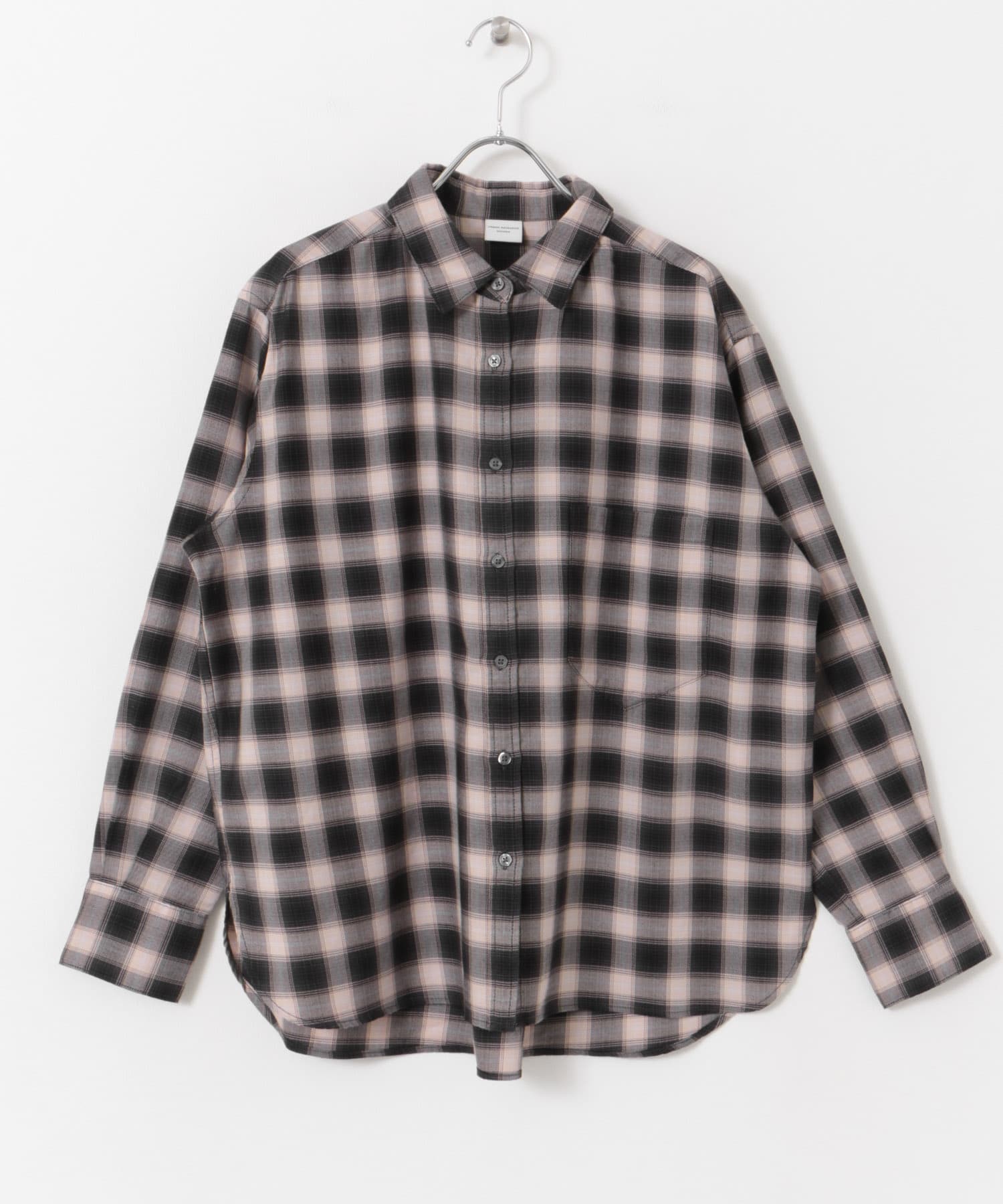 バックタックチェックシャツ BLK×BEG M