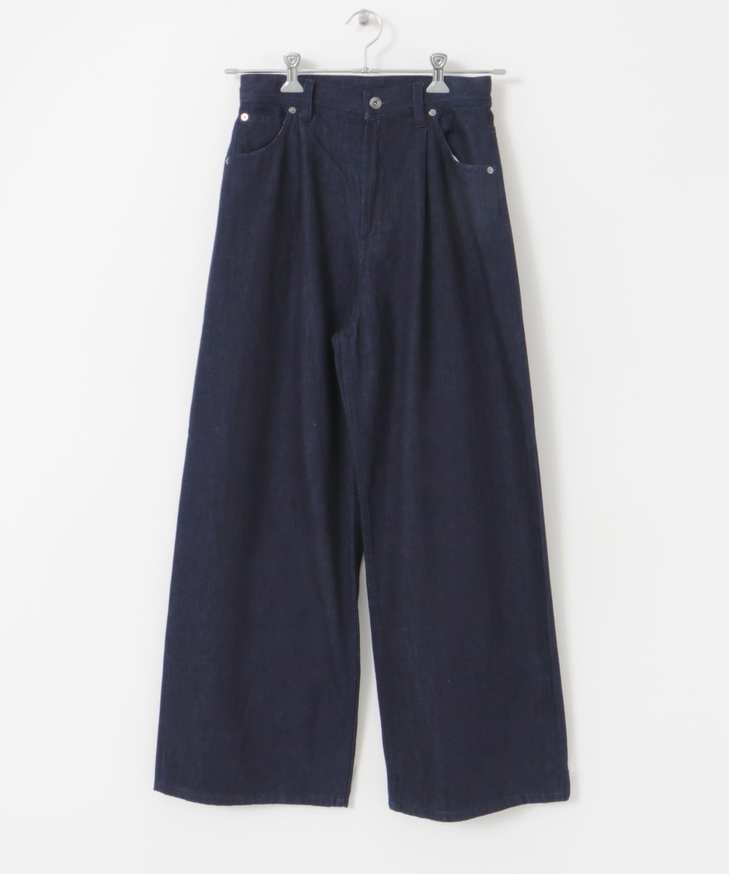 Denim Tuck Wide Pants ONE WASH S