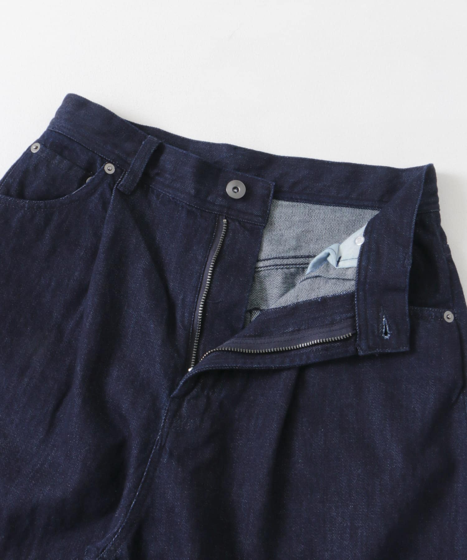 Denim Tuck Wide Pants ONE WASH S