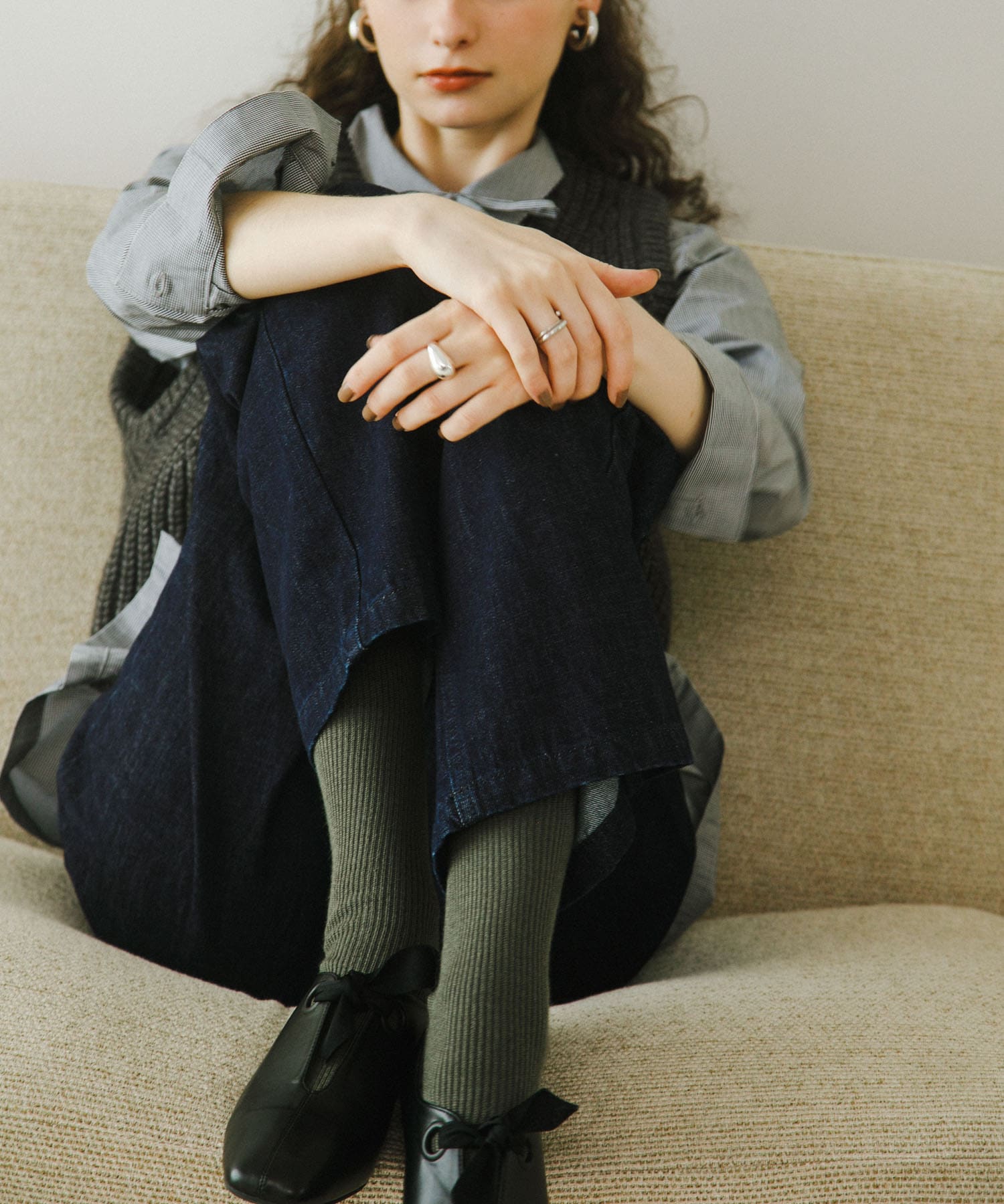 デニムワイドパンツ