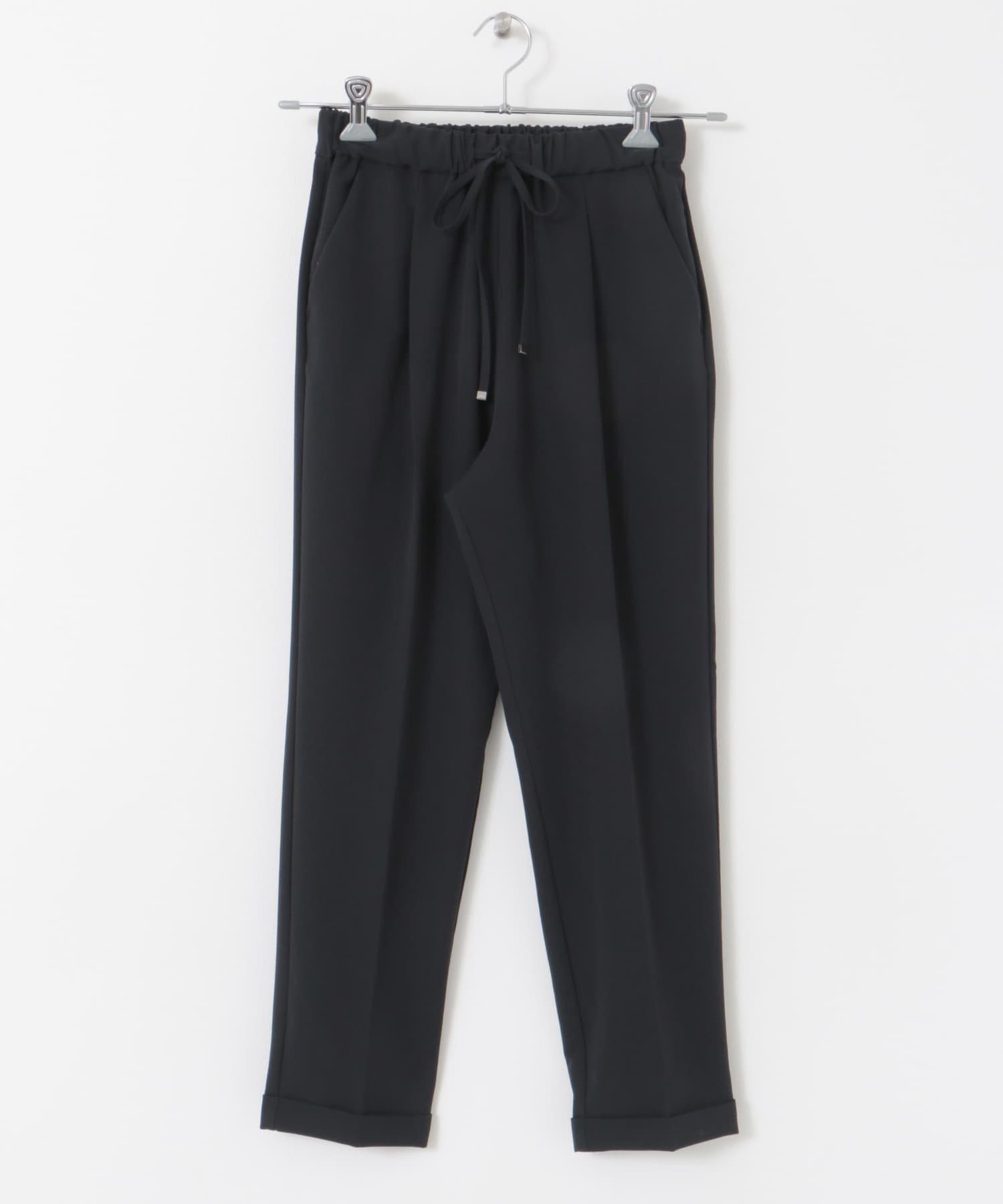 ストレッチテーパードイージーパンツ NAVY XS
