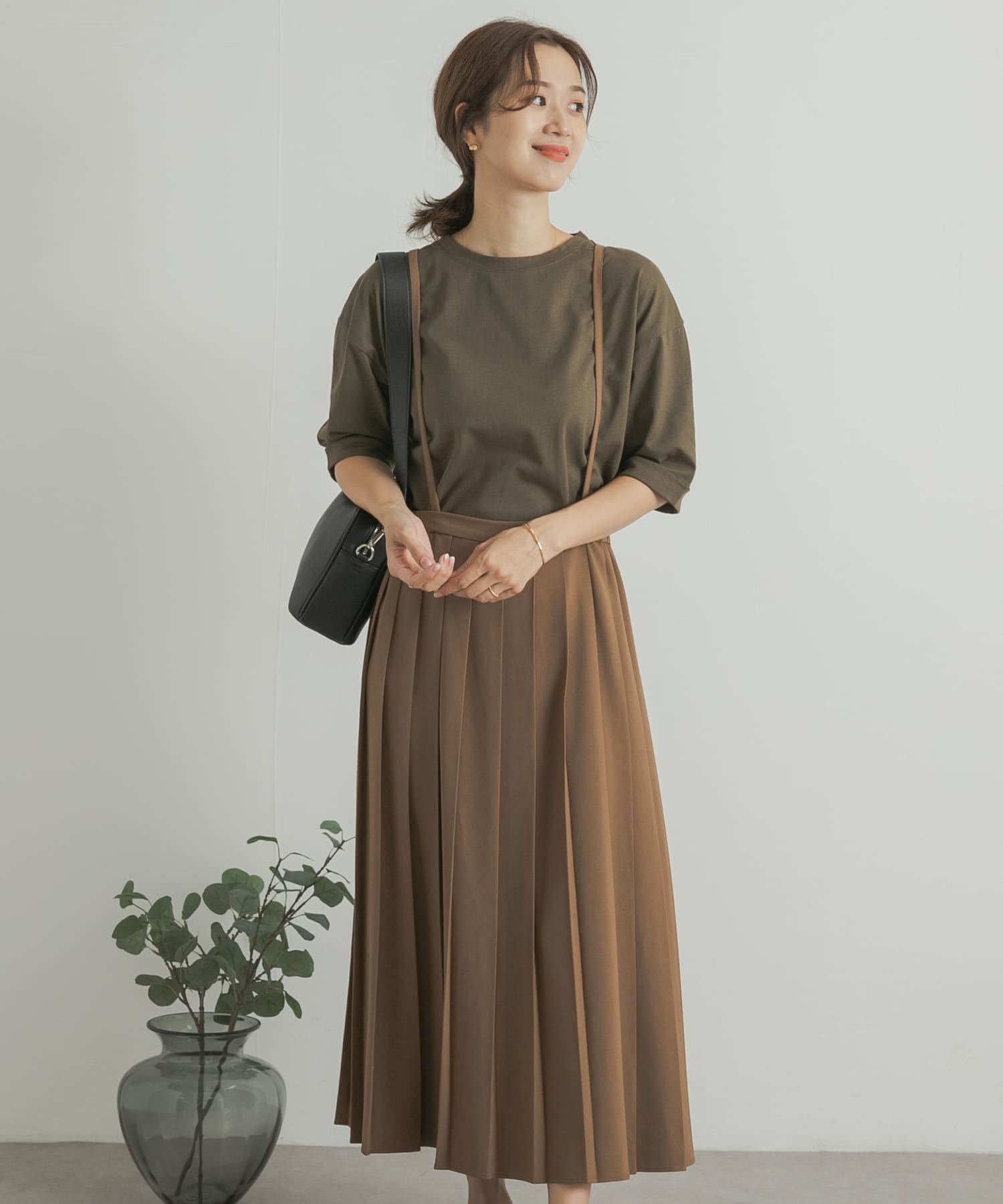 プリーツサロペットスカート(M BLACK): スカート｜URBAN