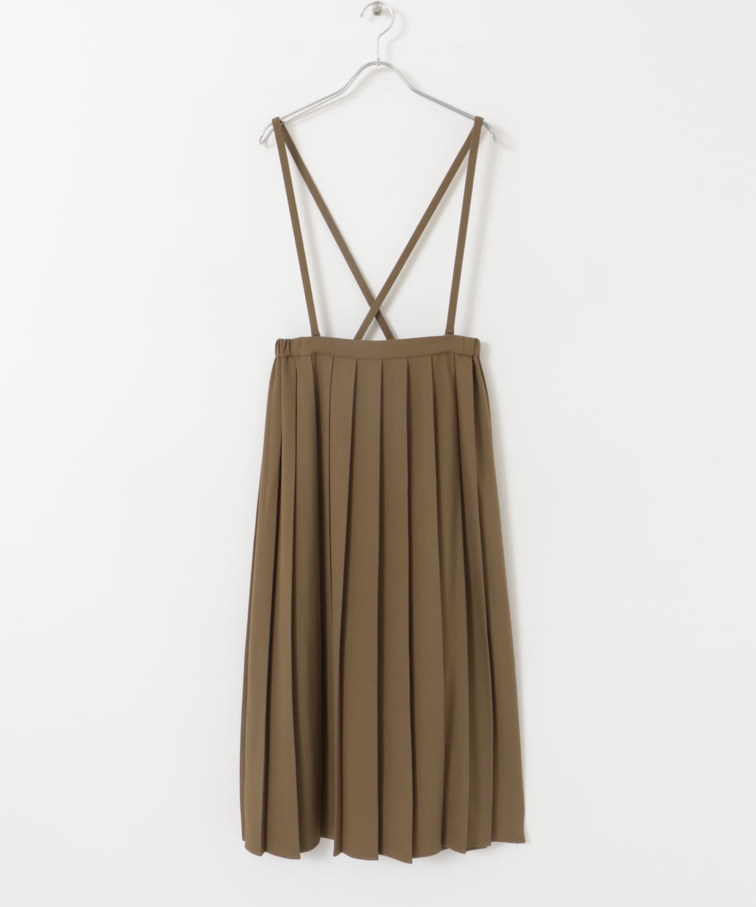 プリーツサロペットスカート CAMEL M