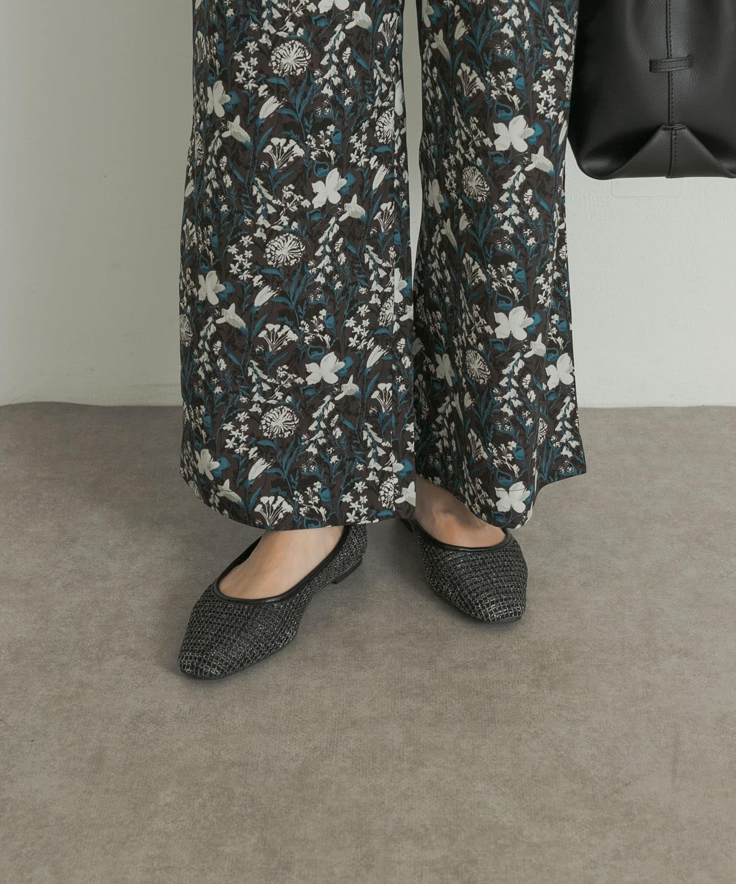 メッシュフラットパンプス BLACK 36