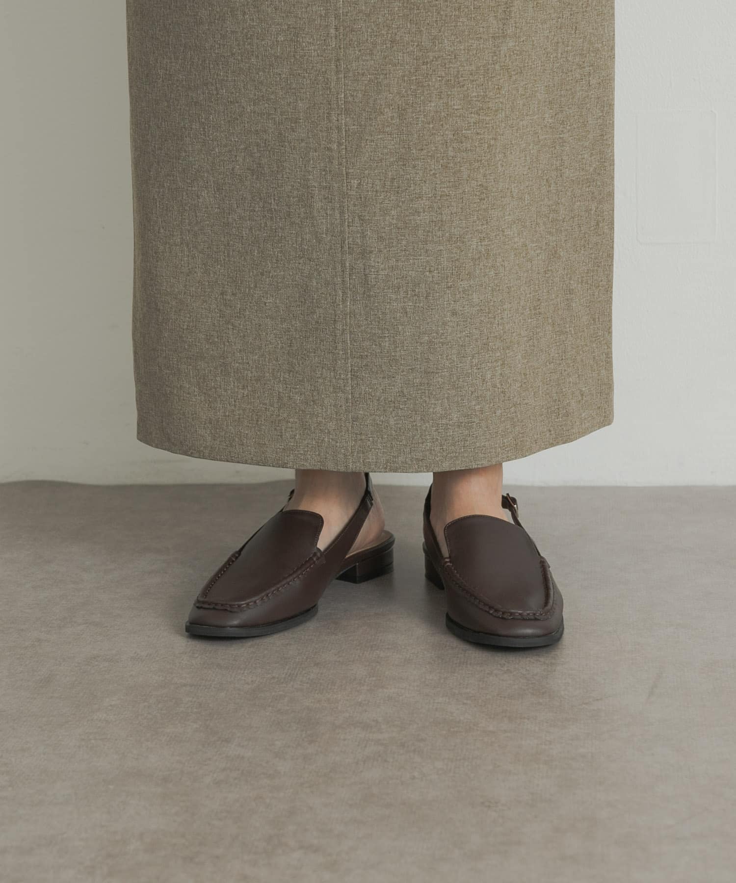 スリングローファー D/BROWN 36
