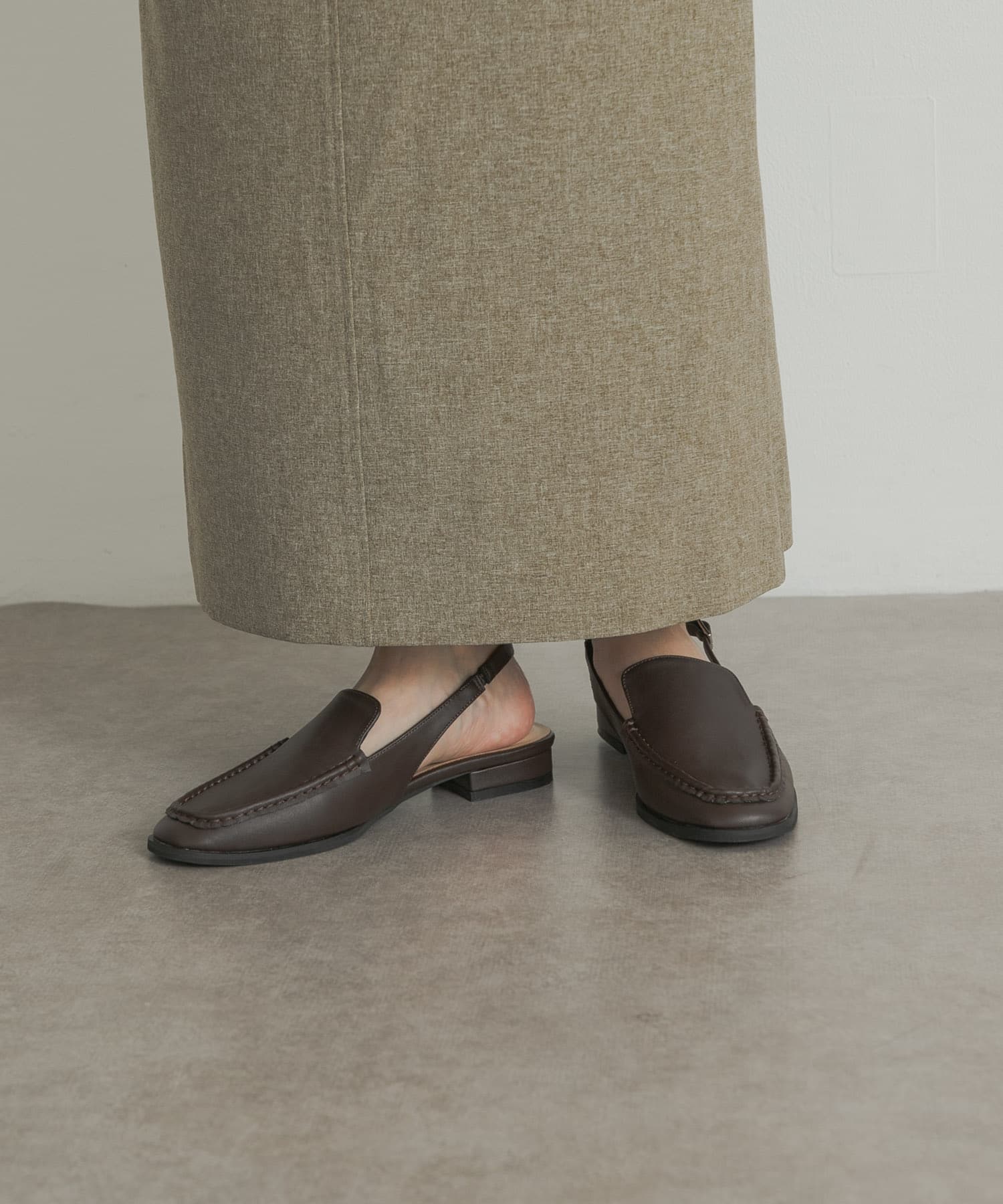 スリングローファー D/BROWN 36