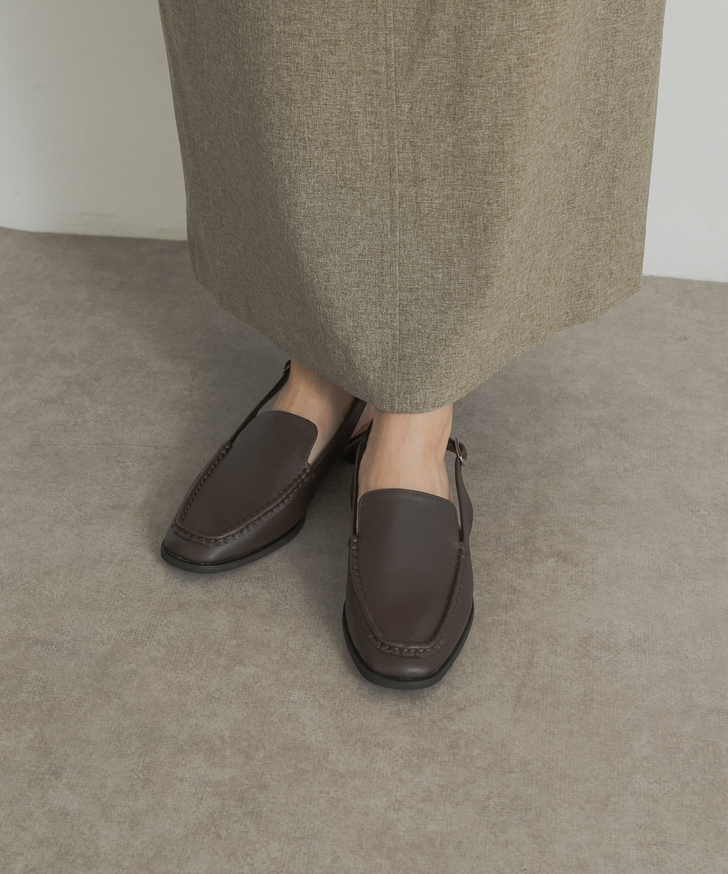 スリングローファー D/BROWN 36