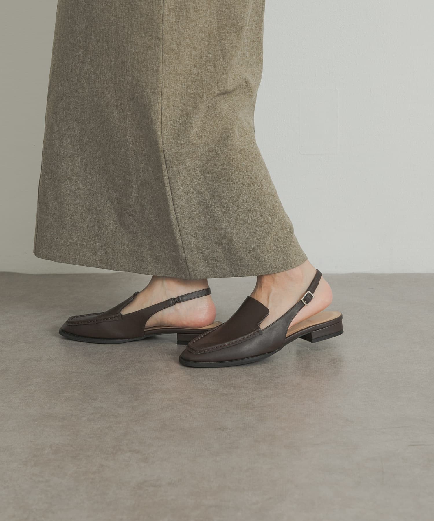 スリングローファー D/BROWN 36