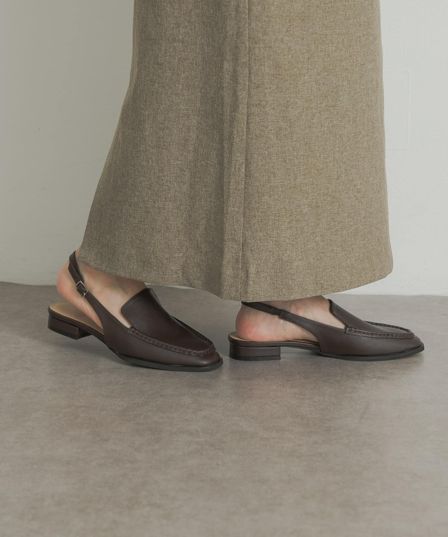 スリングローファー D/BROWN 36