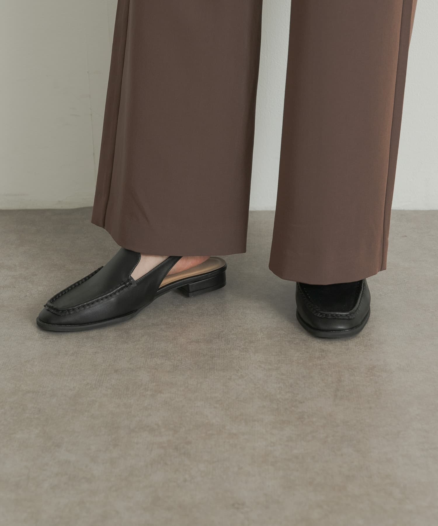 スリングローファー BLACK 36