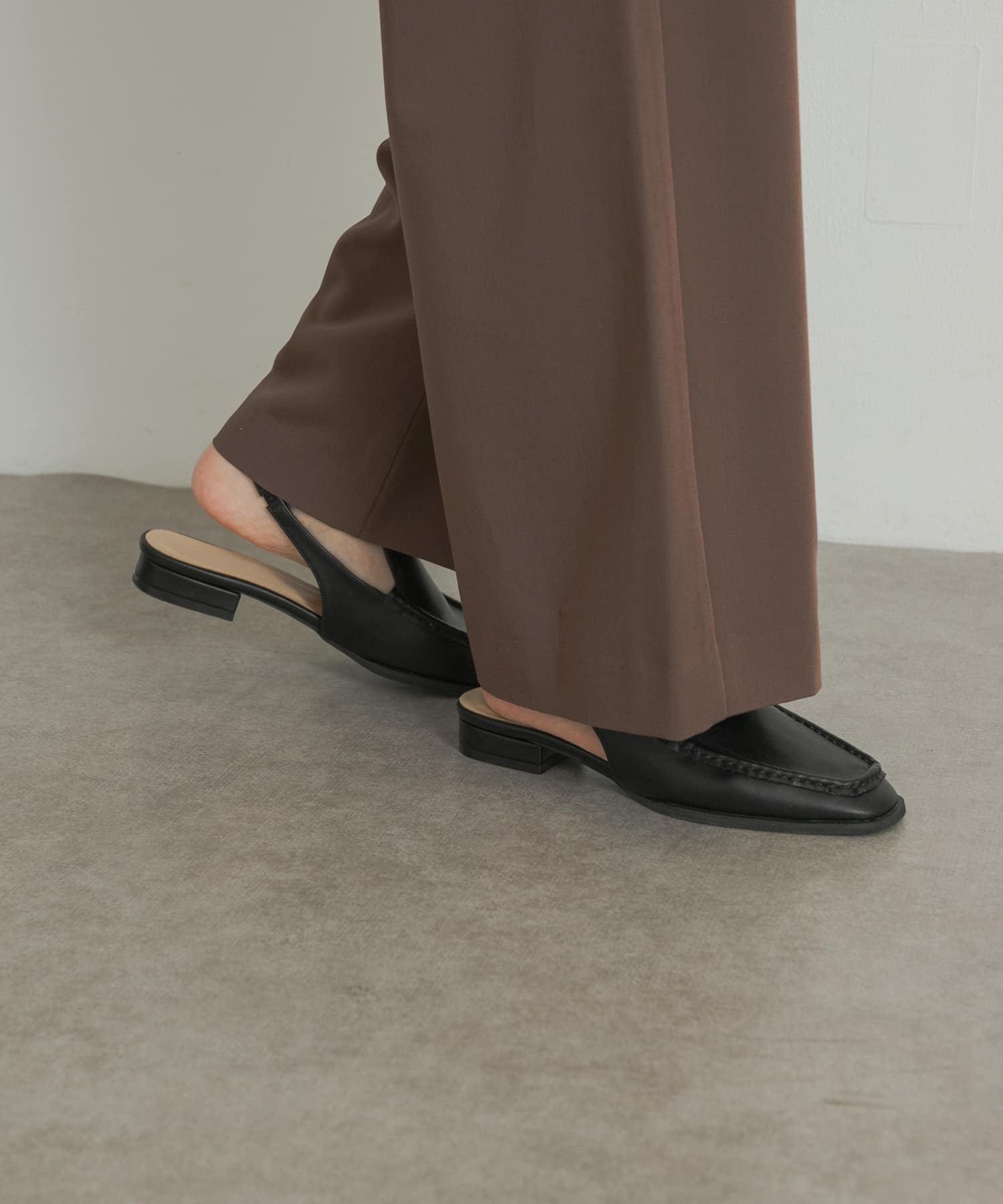 スリングローファー BLACK 36
