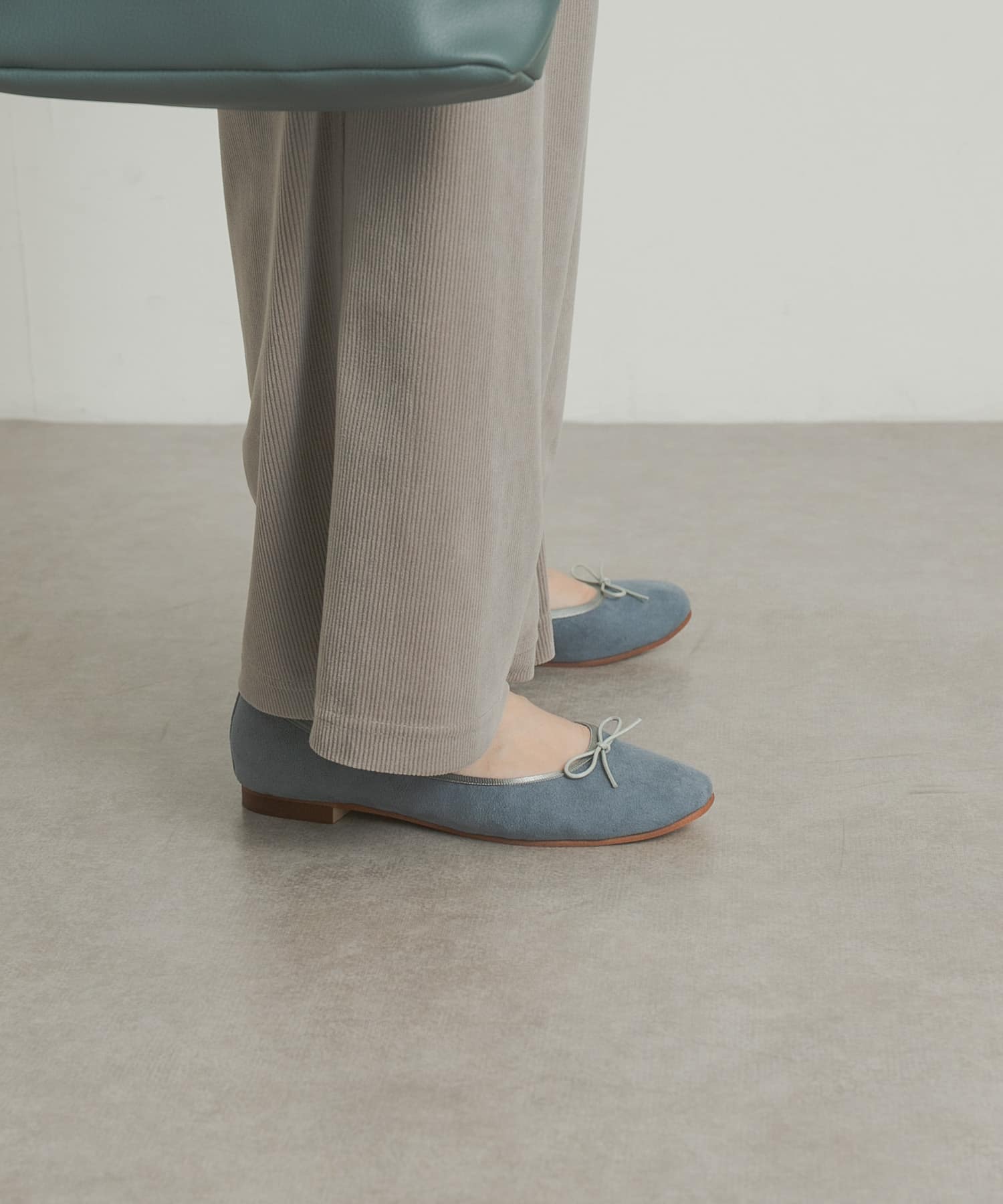 やわらかスエードバレエシューズ BLUE 36