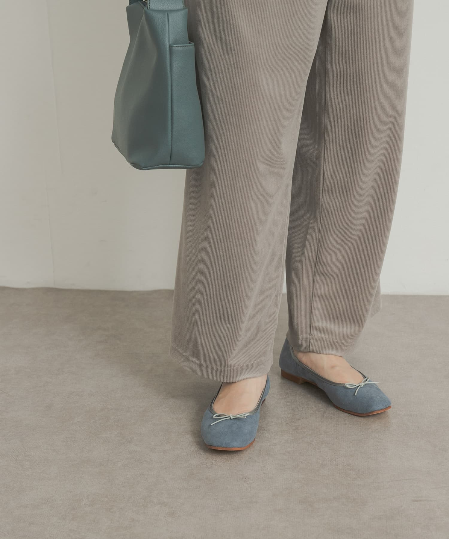 やわらかスエードバレエシューズ BLUE 36
