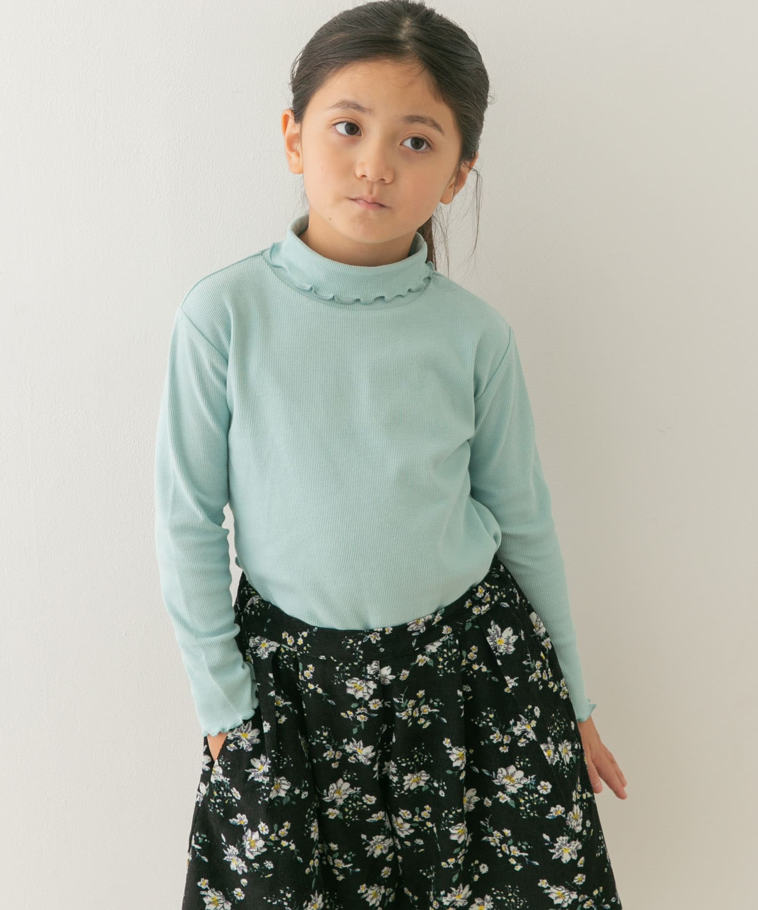 メローフリルリブタートルネックTシャツ(KIDS)
